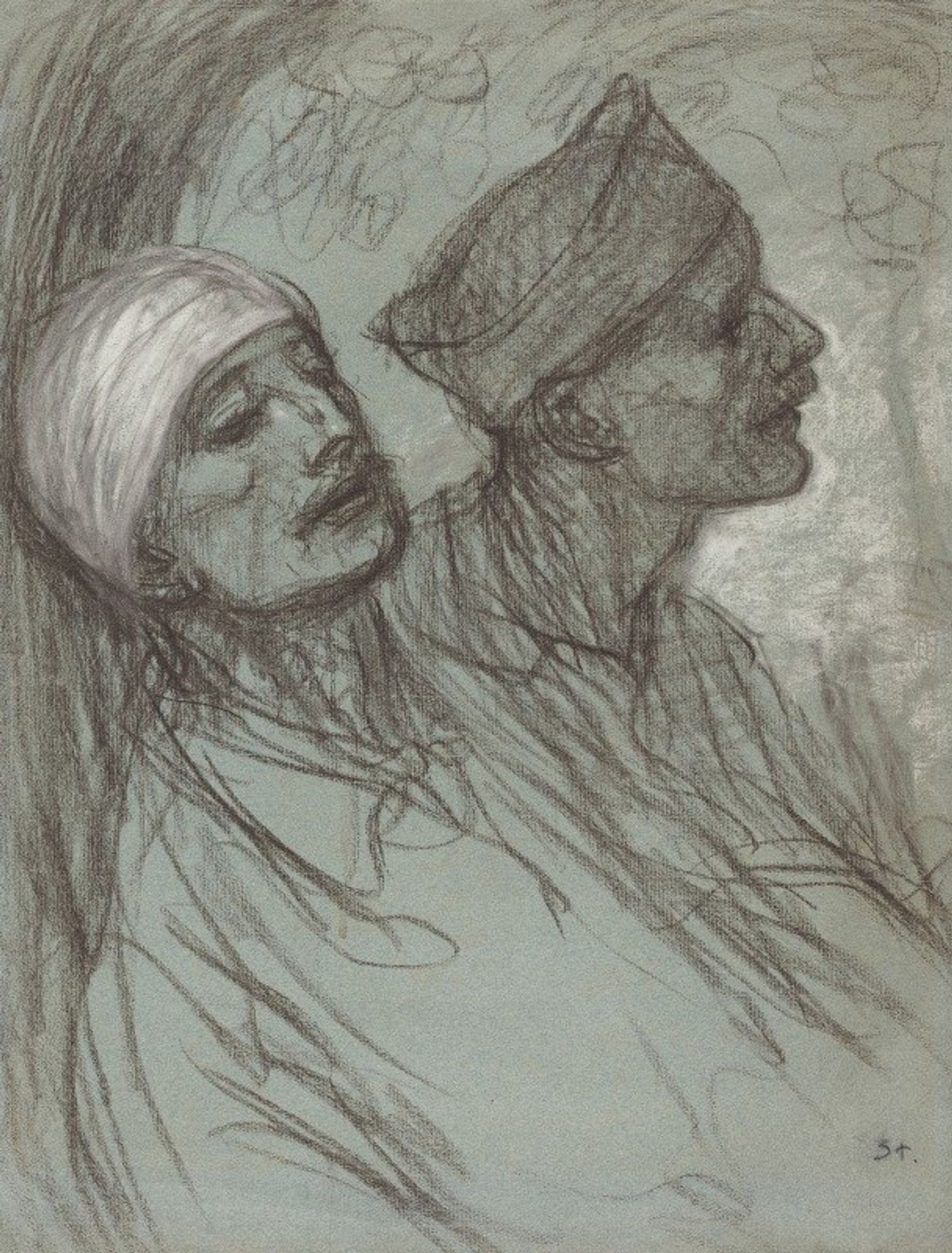 A Wounded Soldier and His Comrade by Théophile Alexandre Steinlen