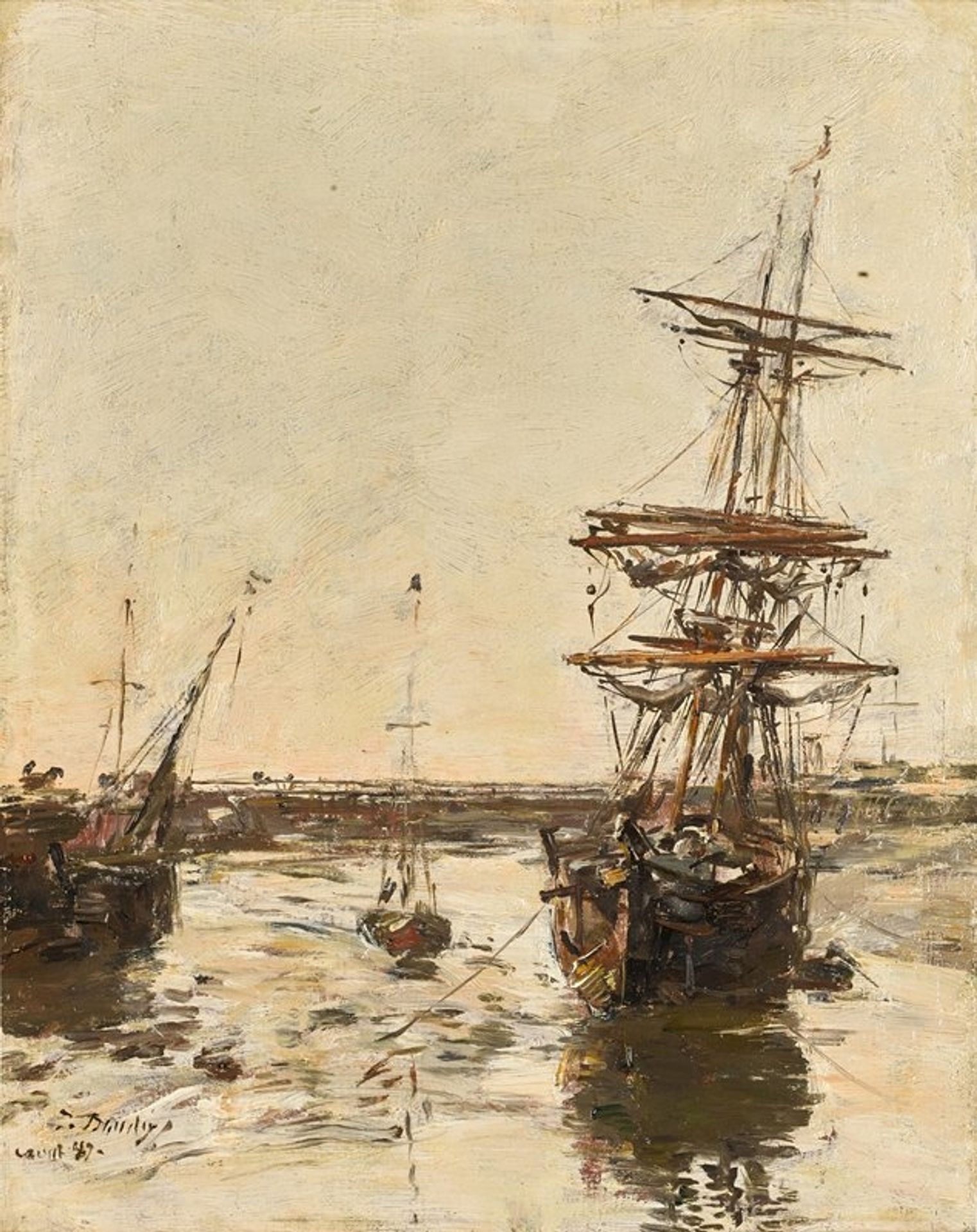 Avant-port de Trouville by Eugène Boudin