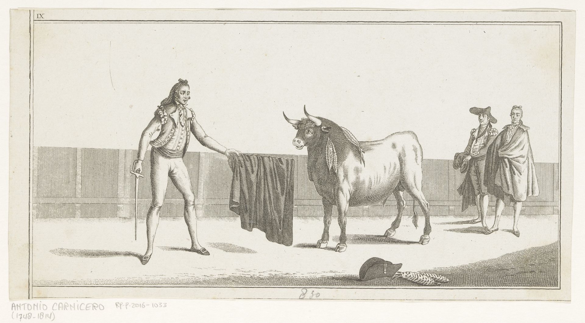 Matador daagt een stier uit by Anonymous