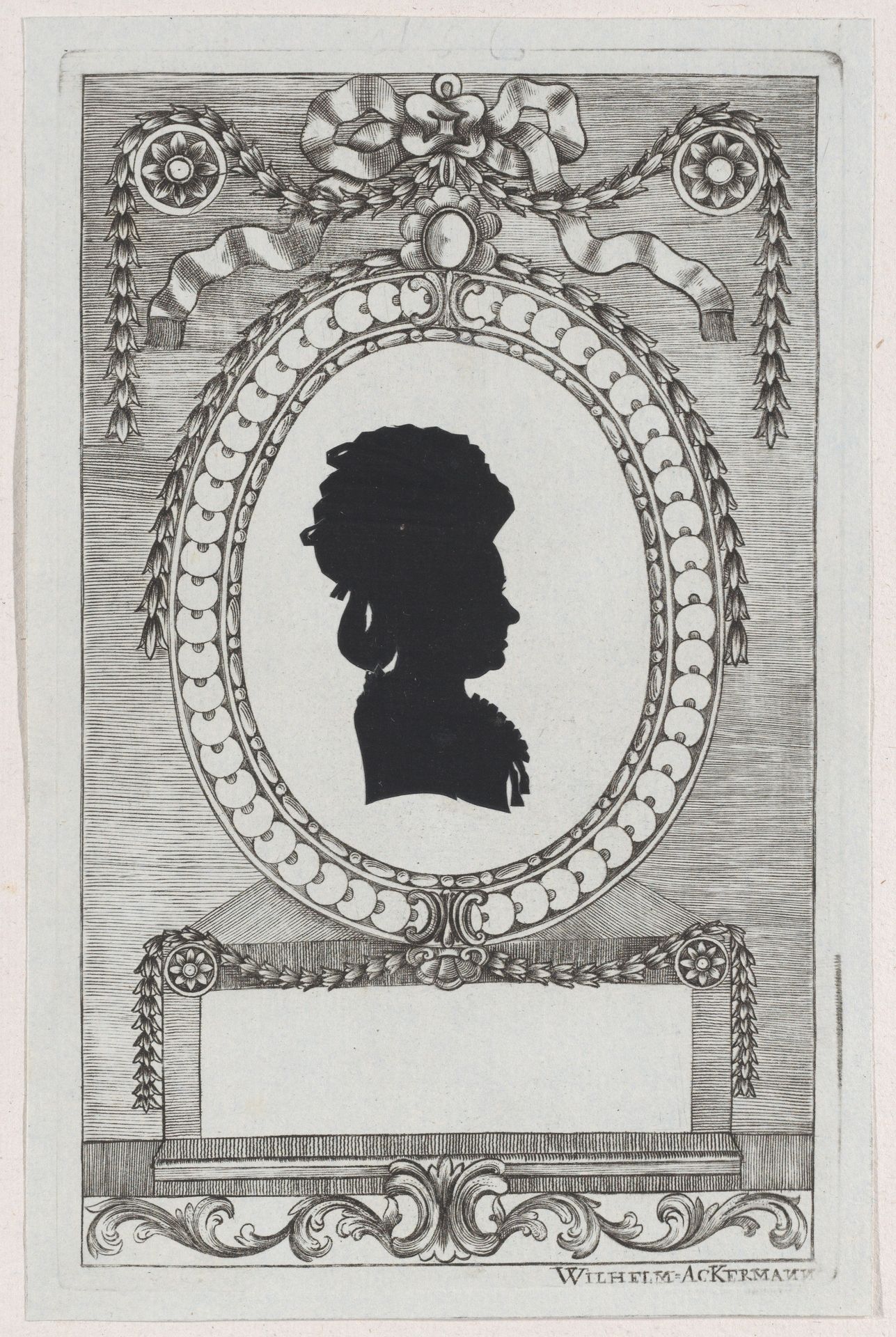 Silhouette of Gräfin Coreth by Wilhelm Ackermann