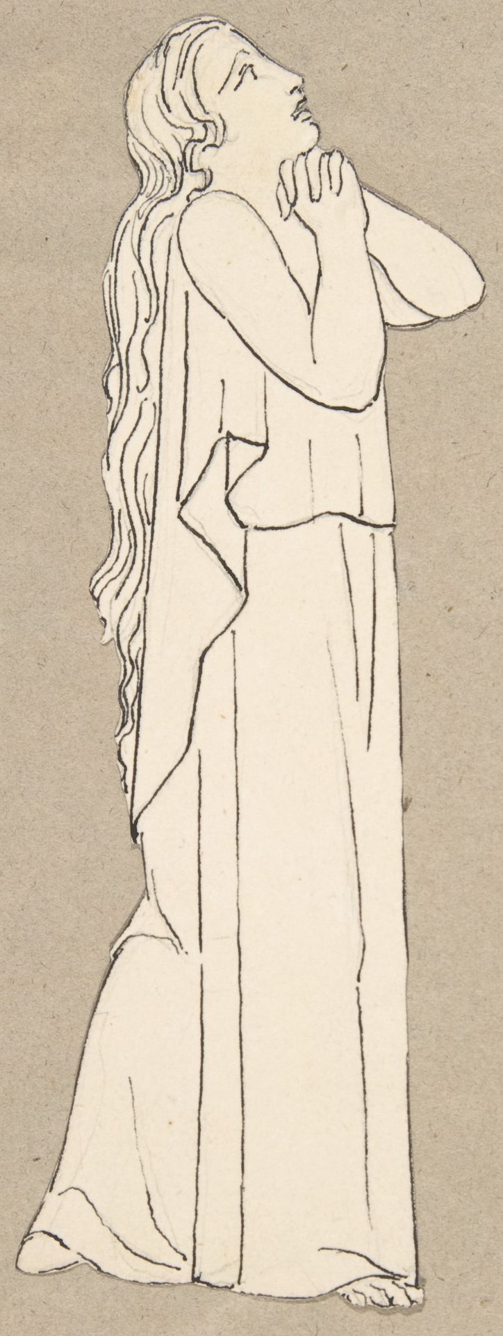 Design for large fireplace white tiles produced in Wedgwood's factory by John Flaxman