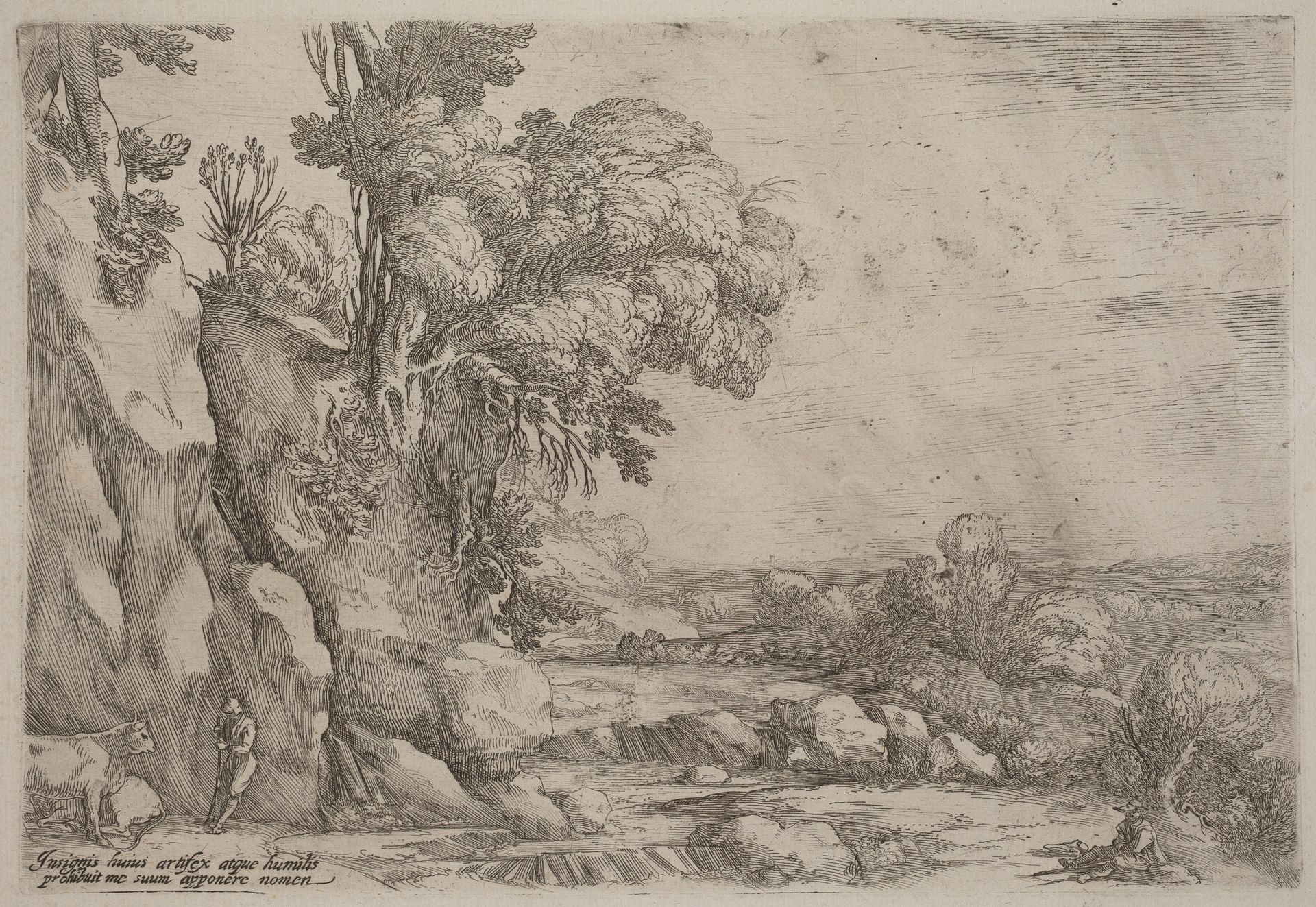 Landscape with Resting Herdsmen by Ercole Bazicaluva