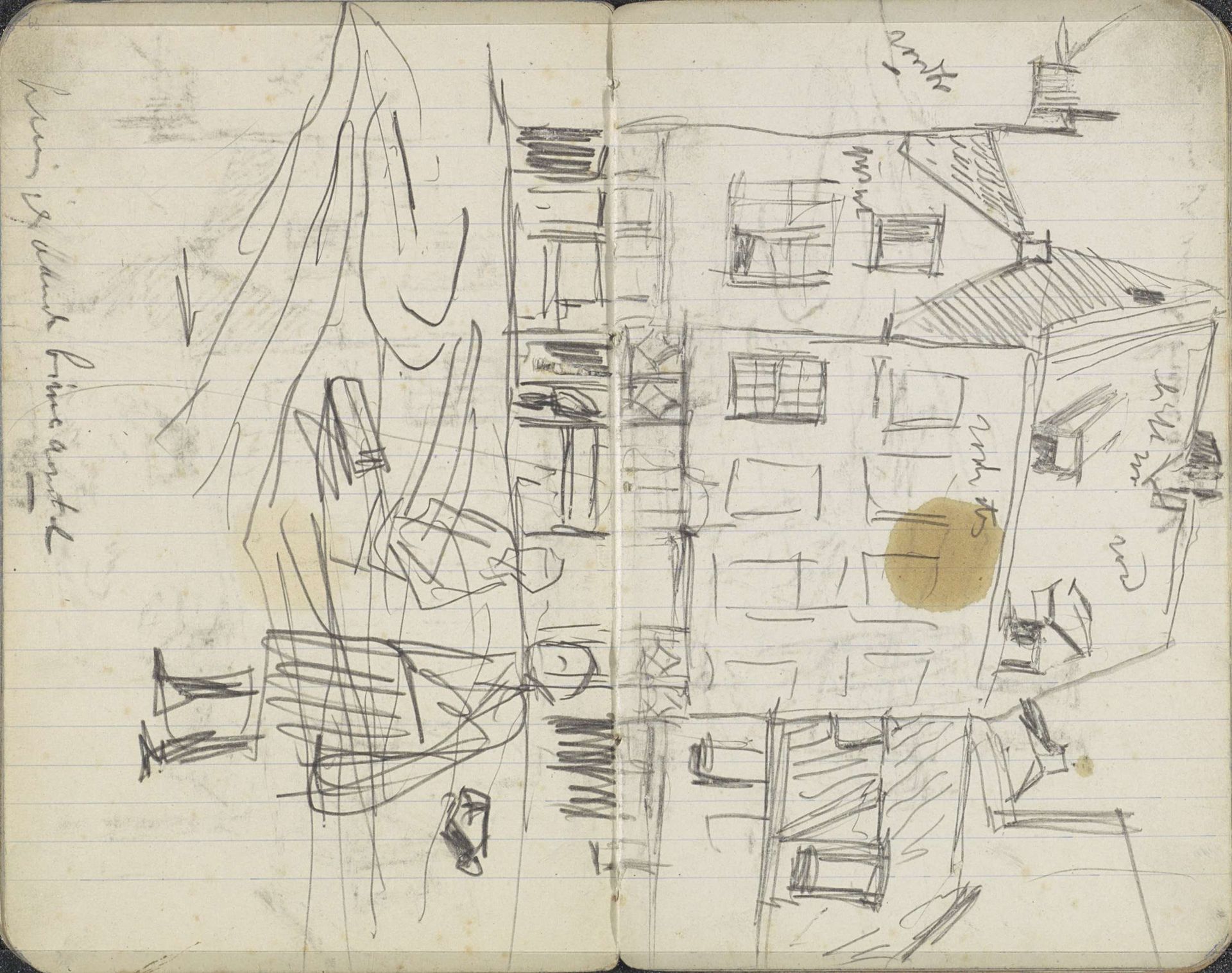 Huizen aan de Binnen Amstel in Amsterdam by George Hendrik Breitner