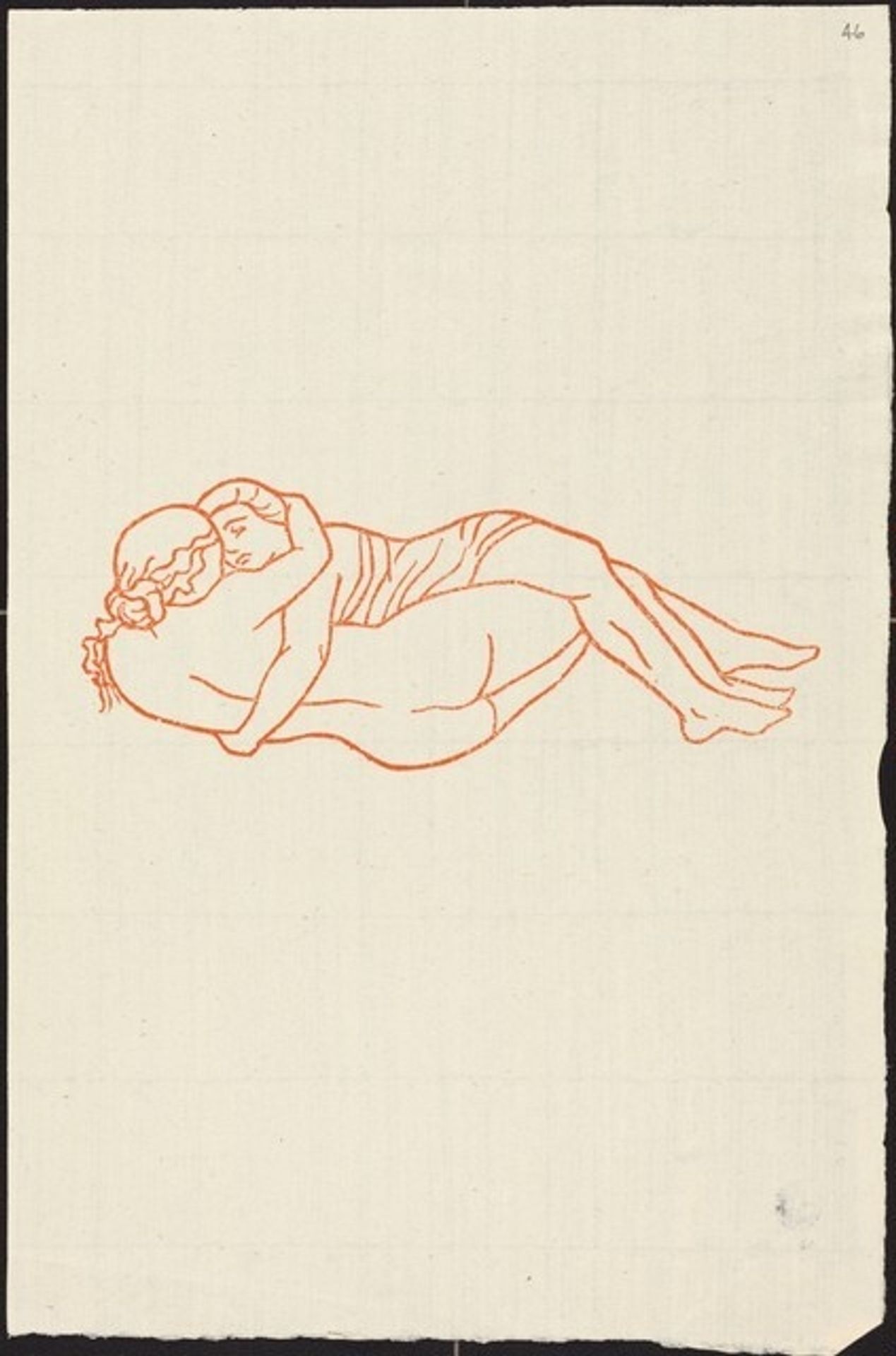Fourth Book: Daphnis and Chloe Lying Together, Second Variant (Daphnis et Chloe couches ensemble, deuxieme variante) by Aristide Maillol