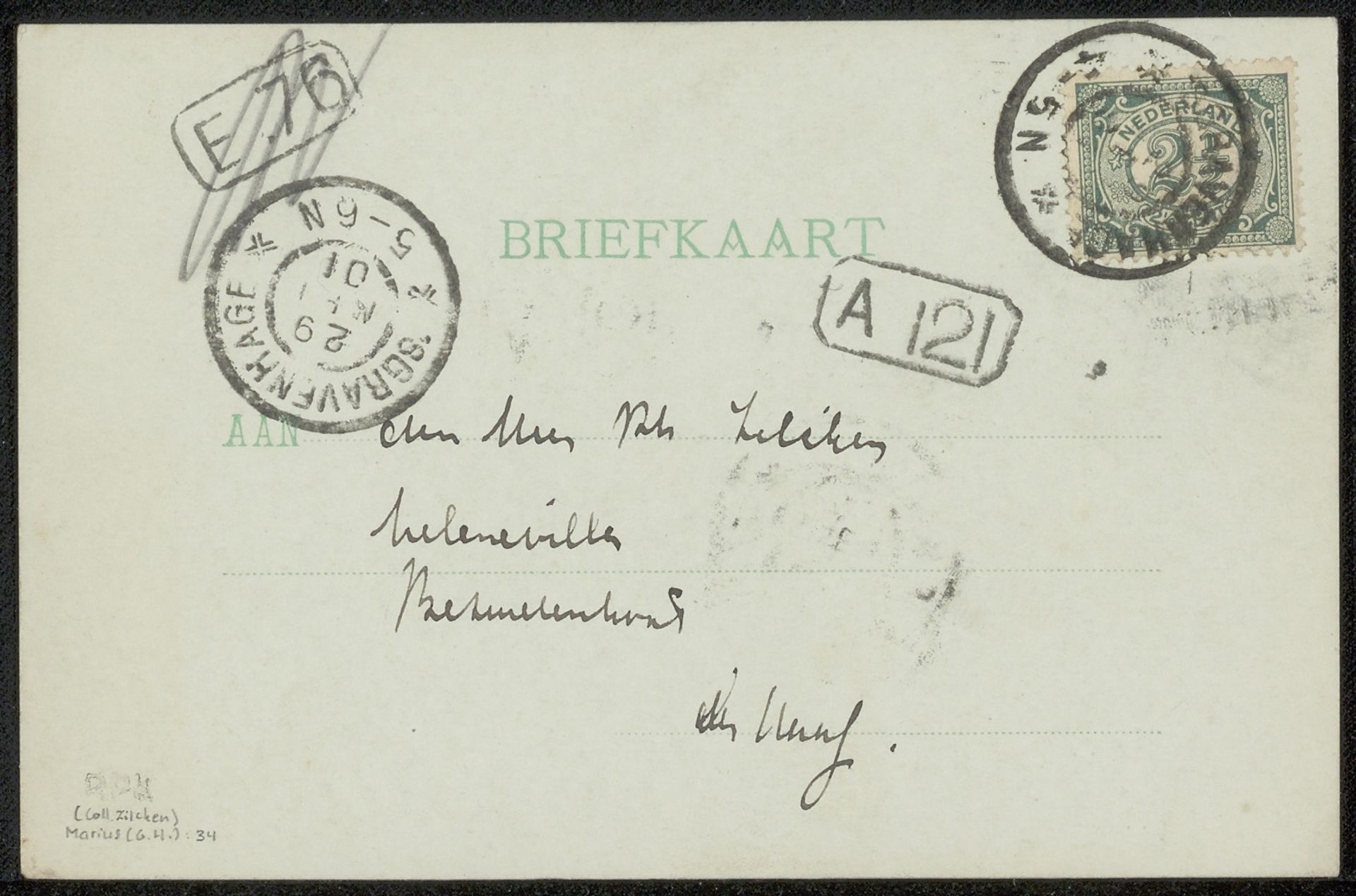 Briefkaart aan Philip Zilcken by Grada Hermina Marius