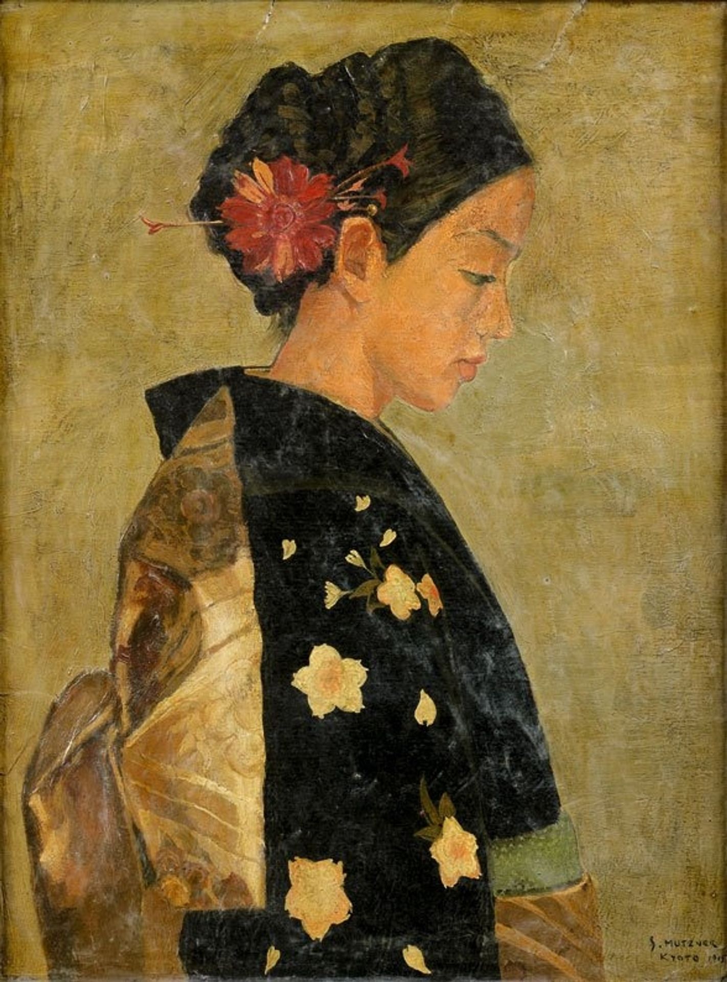 Jeune femme de profil by Samuel Mutzner