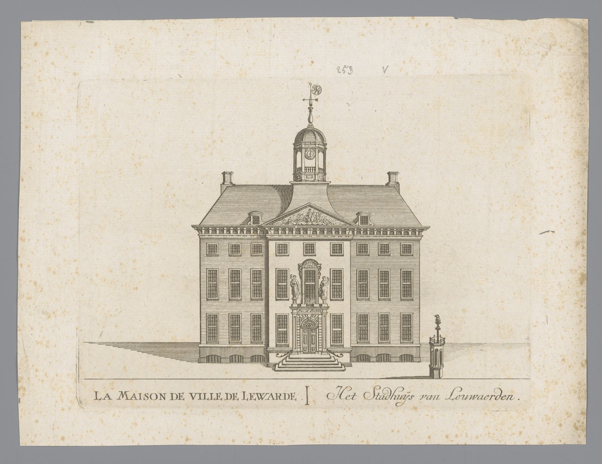 Stadhuis te Leeuwarden by Jacobus Harrewijn