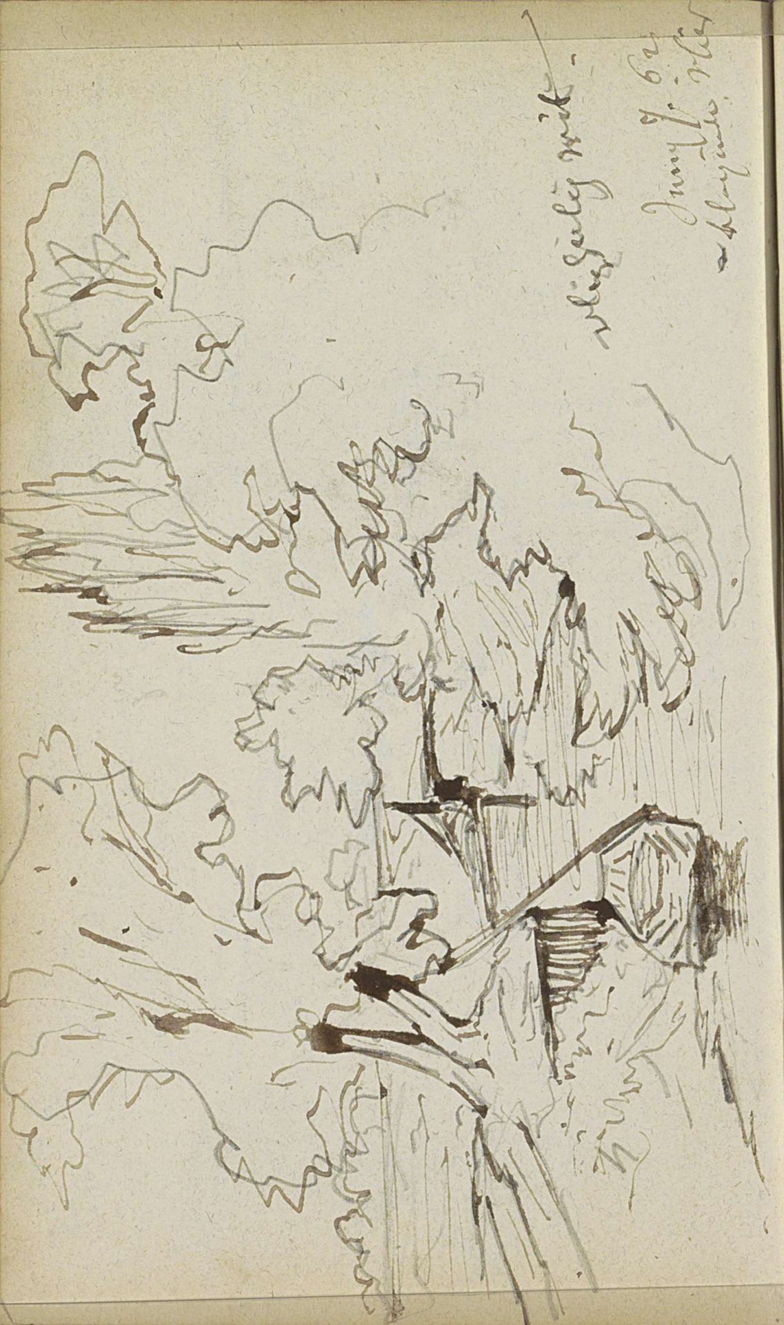 Bomen langs een rivier by Johannes Tavenraat
