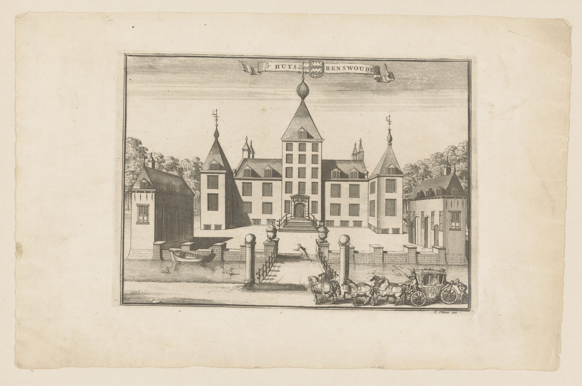 Gezicht op kasteel Renswoude of Borchdal by Jan van Vianen