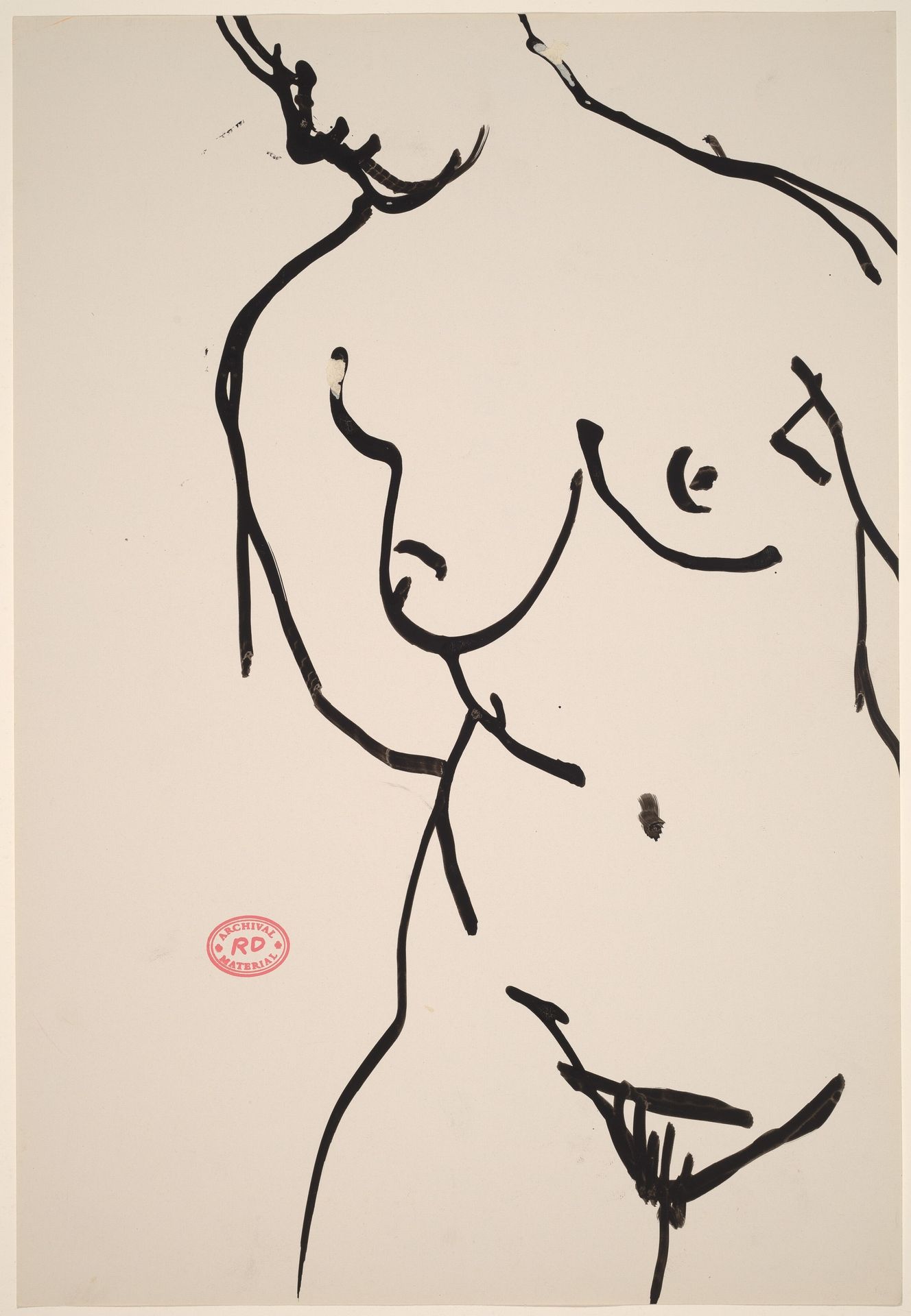 Untitled [torso of a standing female nude with arms behind] by Richard Diebenkorn