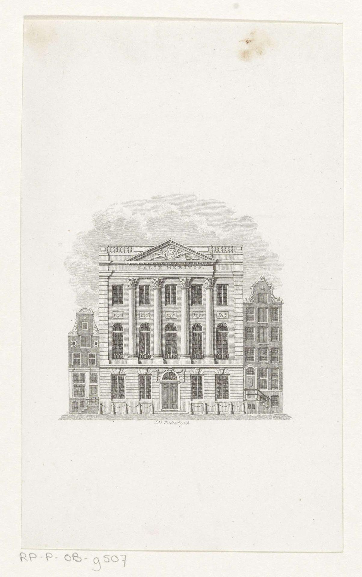 Voorgevel van het gebouw Felix Meritis te Amsterdam by Daniël (I) Veelwaard