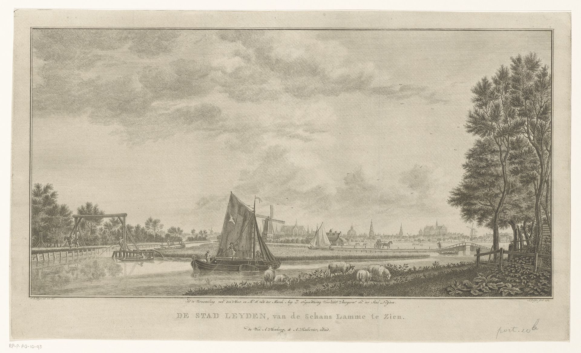 Gezicht op Leiden by Abraham Delfos