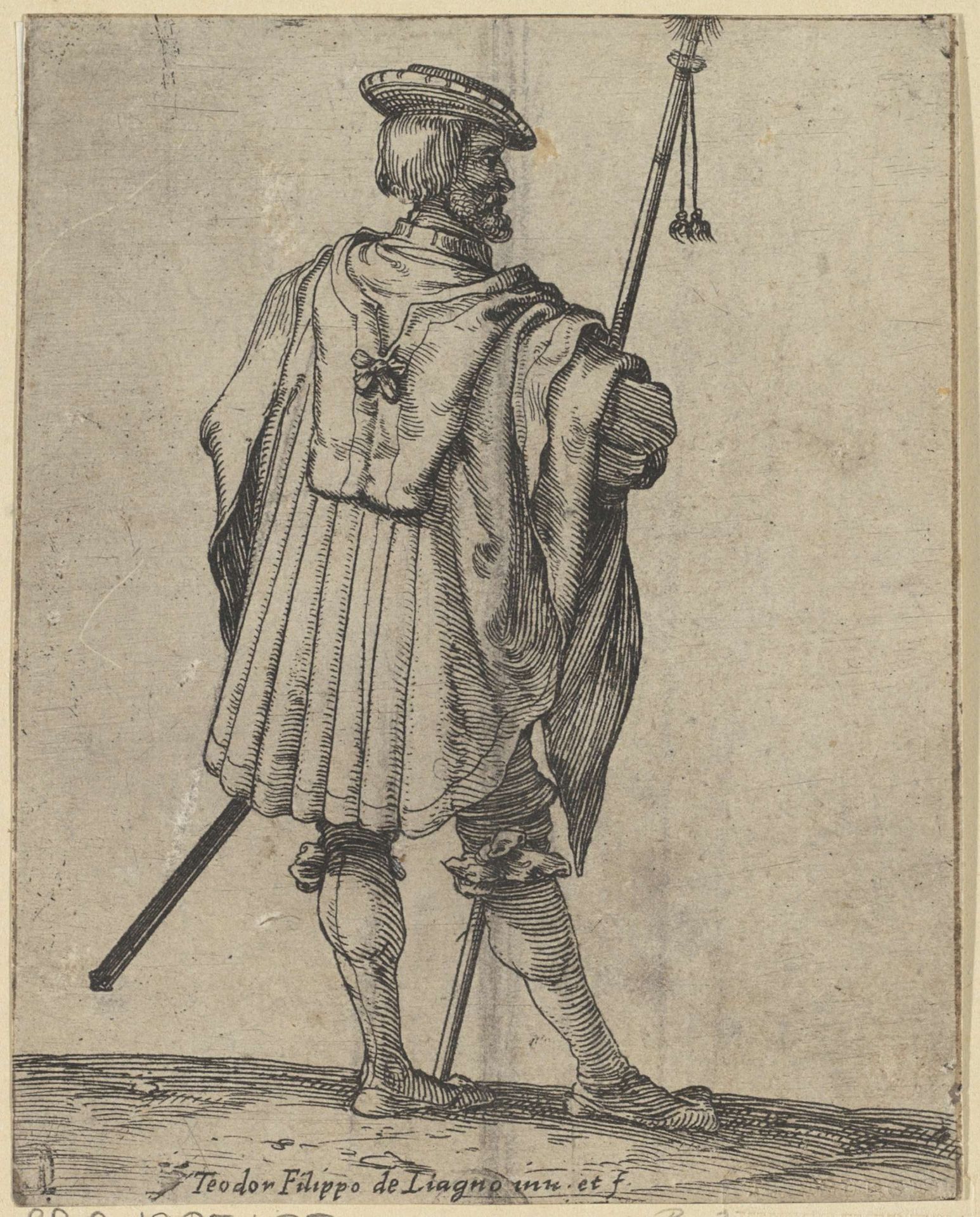 Soldaat met staf by Teodoro Filippo di Liagno