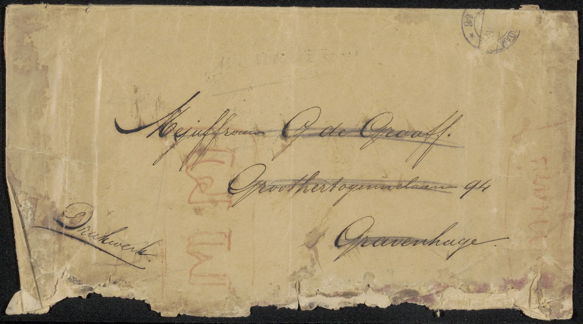 Envelop aan Geertruid de Graaff by Anonymous