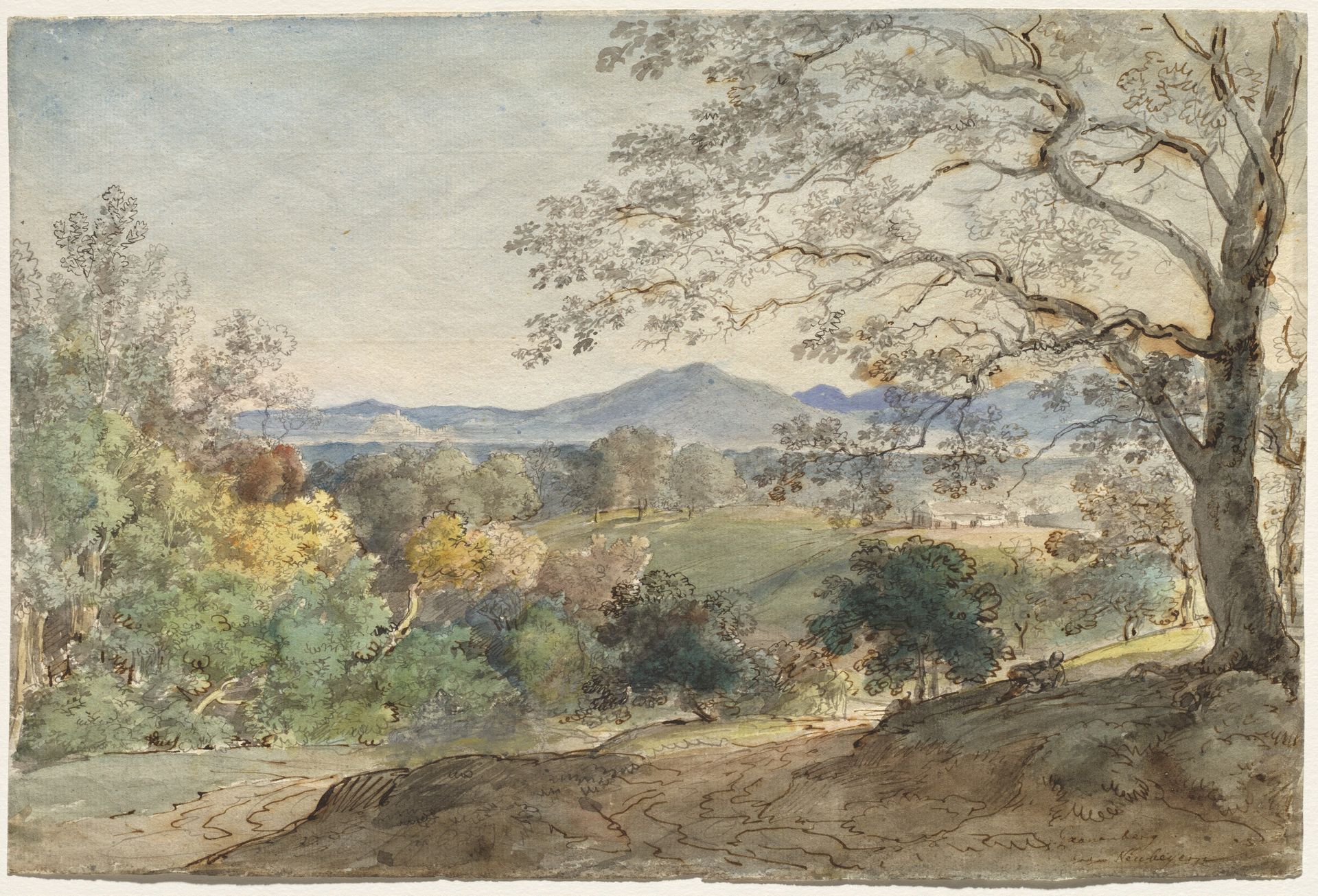 A View across the Inn Valley to the Alps and Neubeuern by Johann Georg von Dillis
