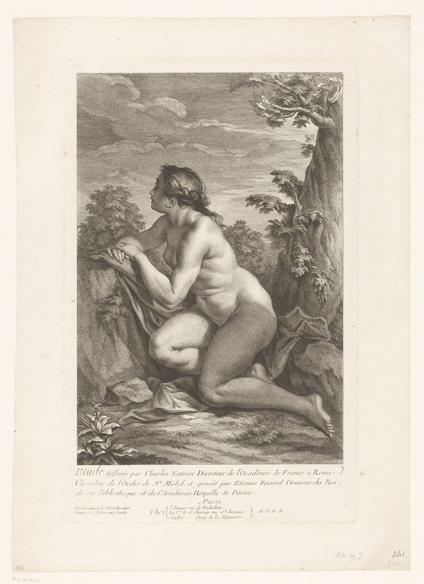 Naakte vrouw in een landschap by Etienne Fessard