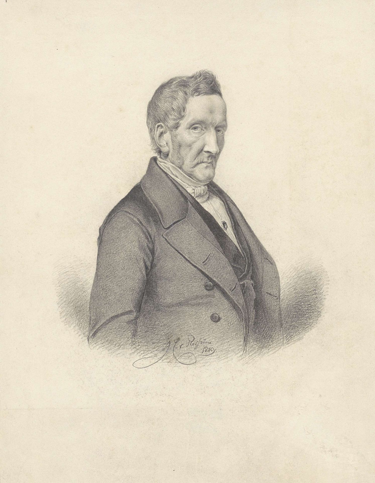 Portret van een man, naar rechts by Jan Cornelis van Rossum