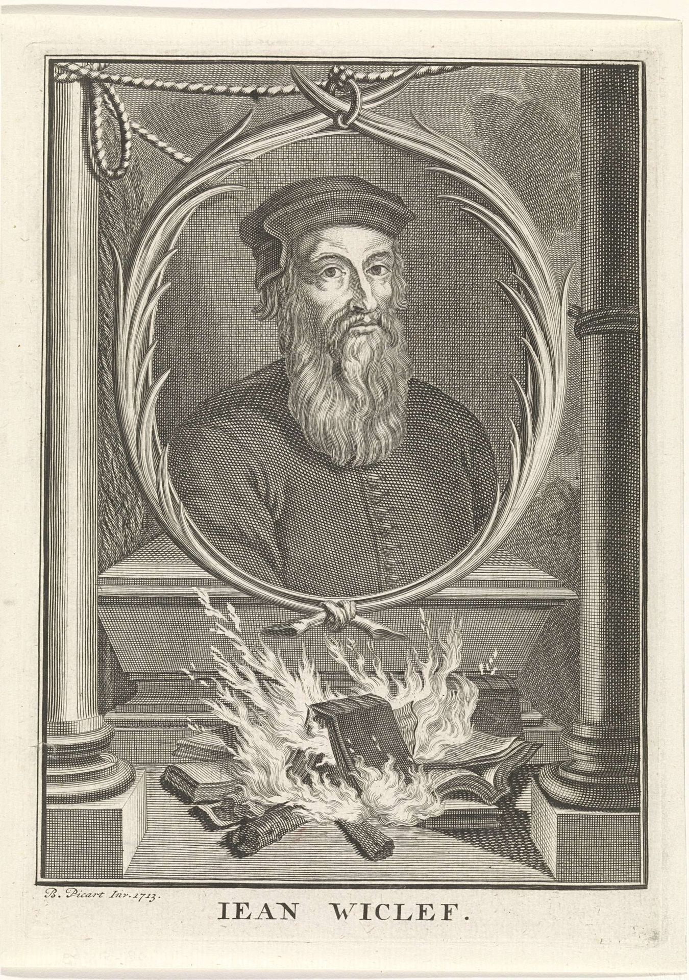 Portret van John Wyclif by Bernard Picart