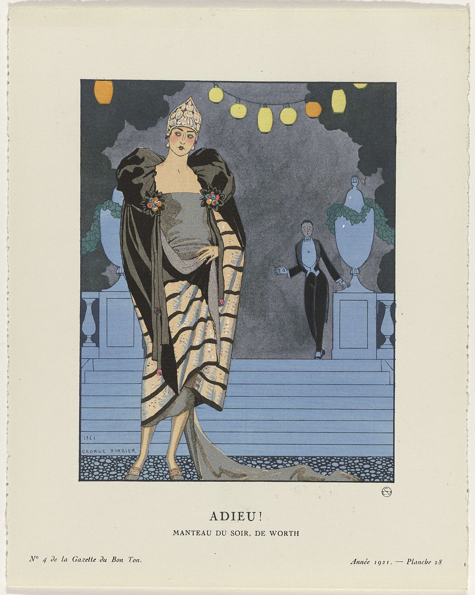 Gazette du Bon Ton. Art – Modes & Frivolités: Evening Attire by George Barbier