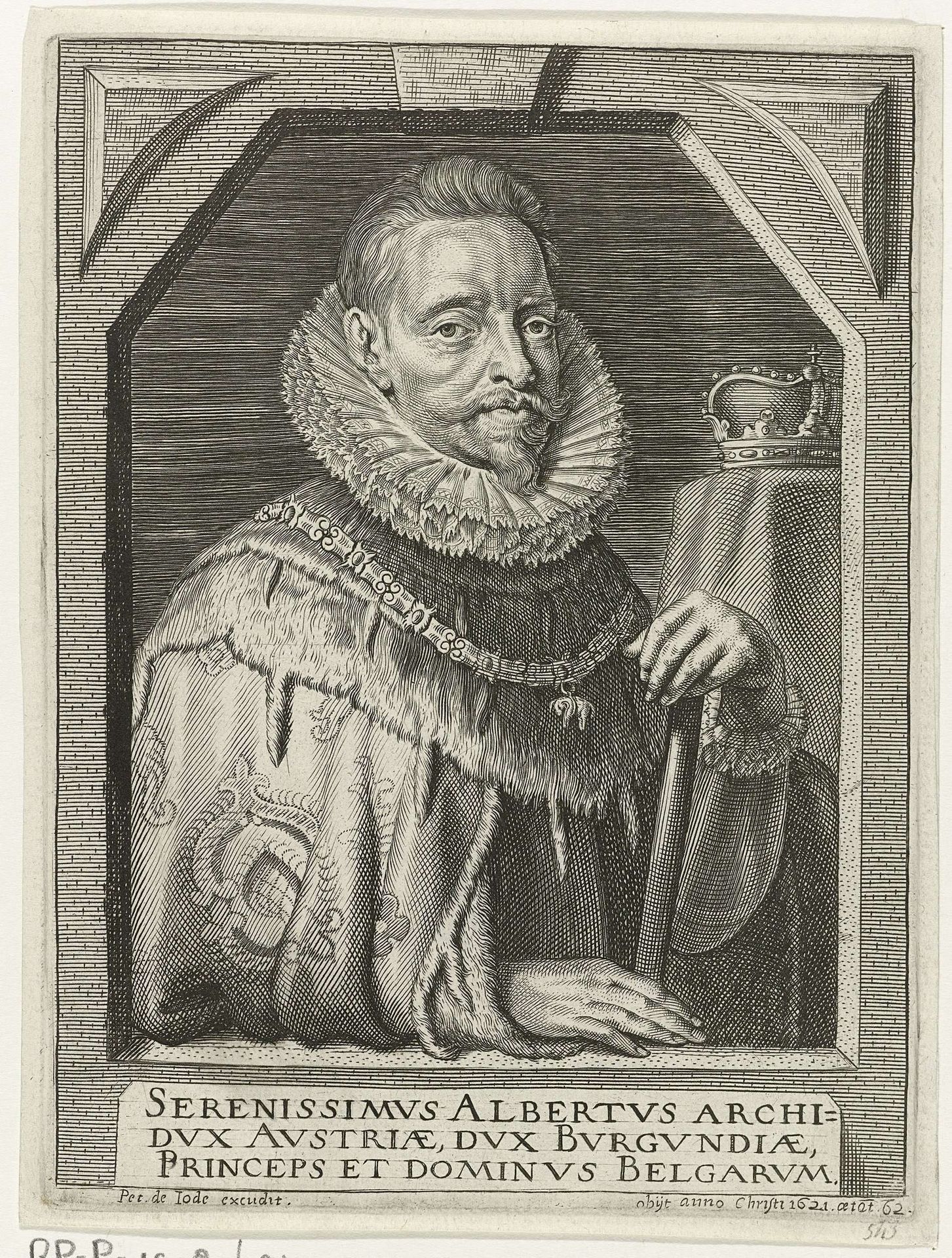 Busteportret van Albrecht, aartshertog van Oostenrijk by Pieter de (II) Jode