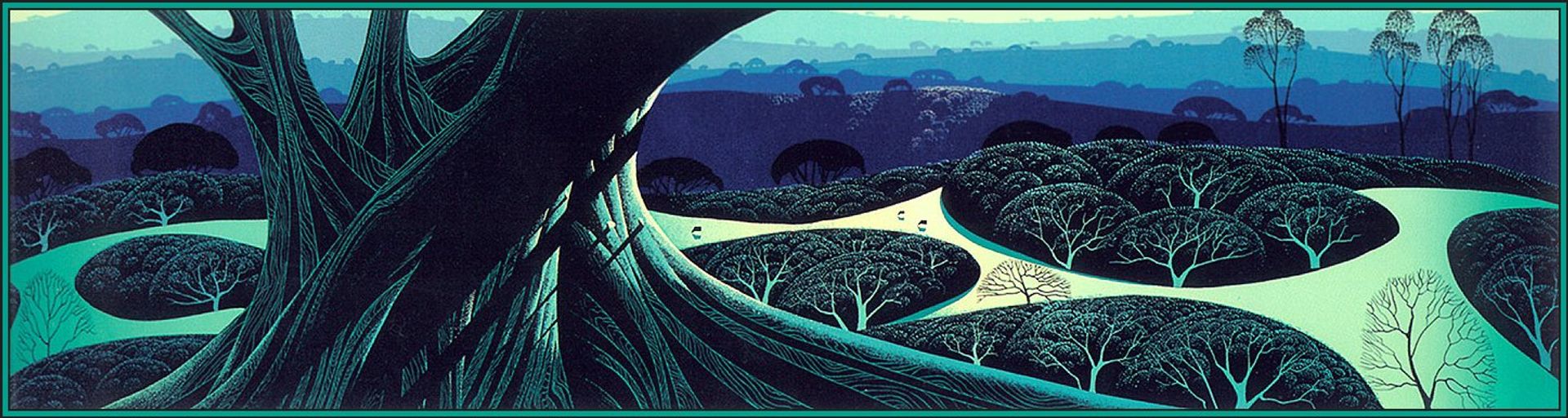 Moonlit Fields by Eyvind Earle