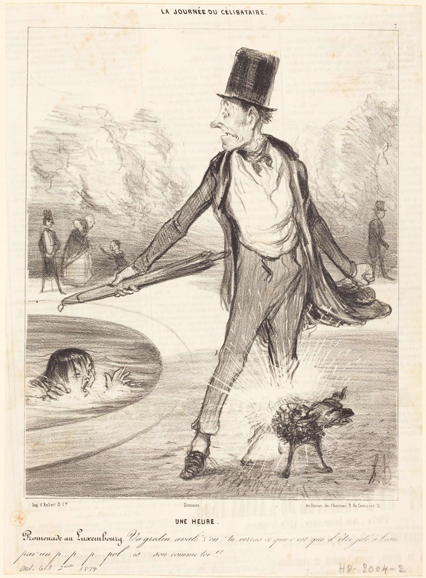 Une heure - Promenade au Luxembourg by Honoré Daumier