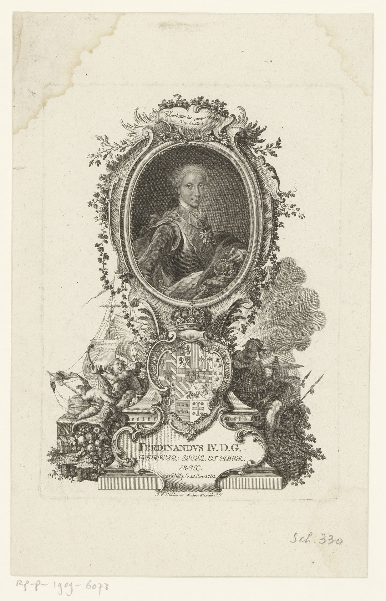 Portret van Ferdinand IV by Johann Esaias Nilson