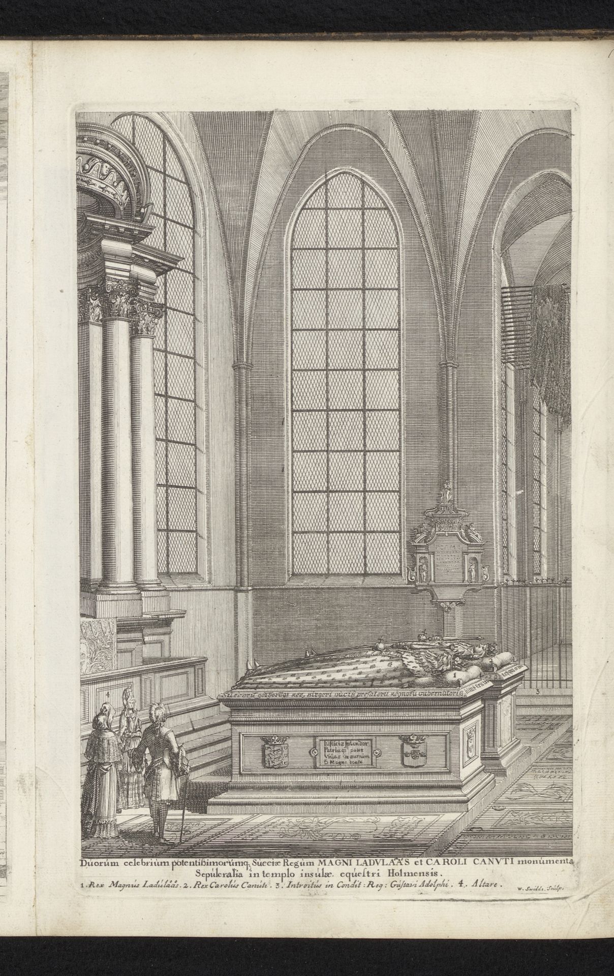 Twee grafmonumenten in de kerk van Riddarholmen by Willem Swidde