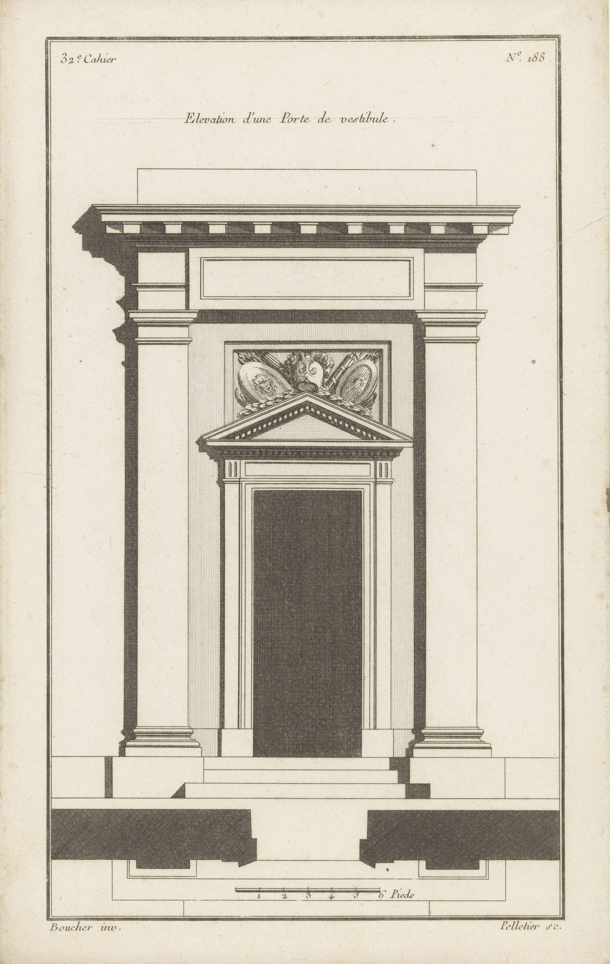 Poort met fronton en wapens by Jean Pelletier
