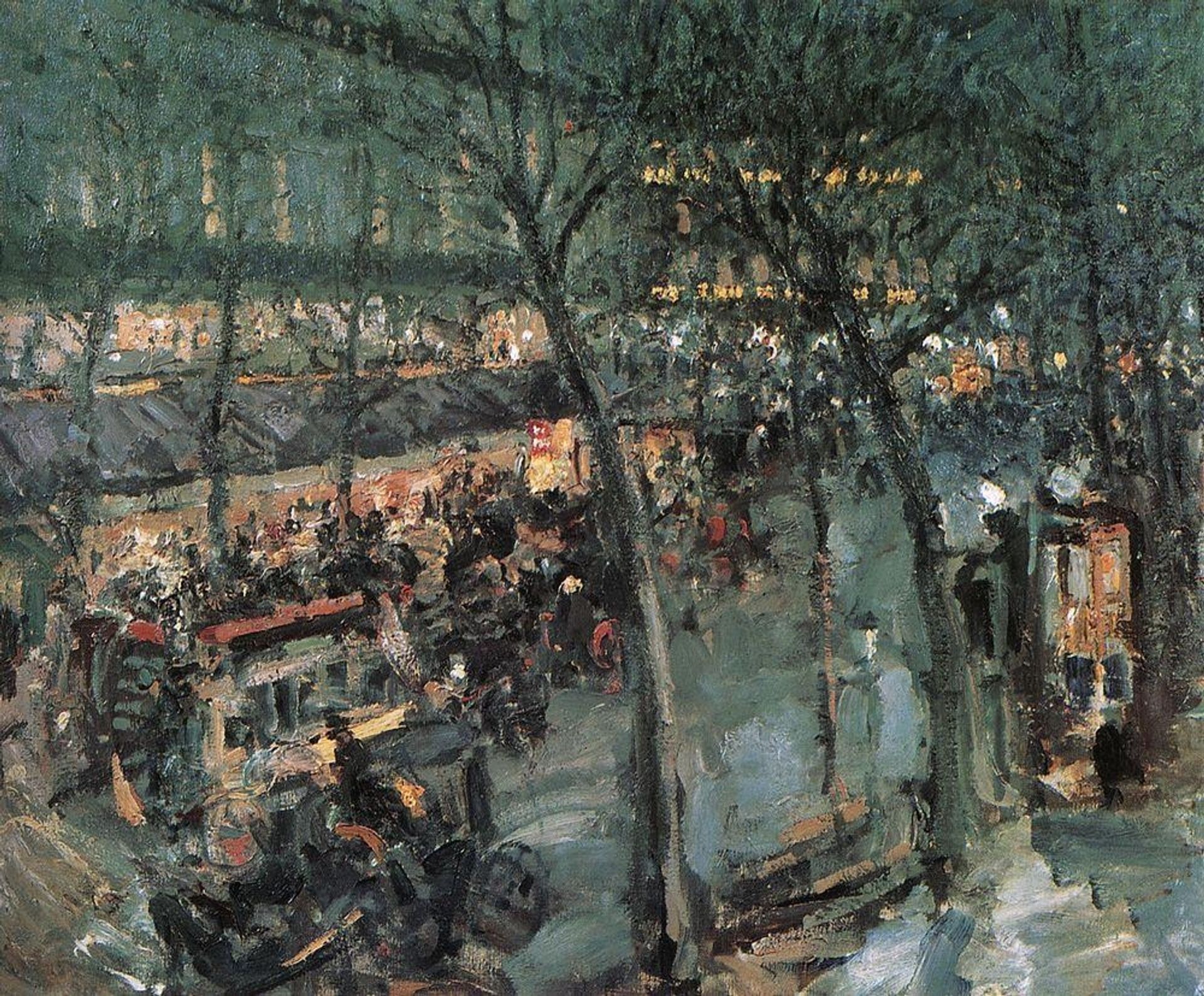 Paris.Cafe de la Paix by Konstantin Alexeevich Korovin