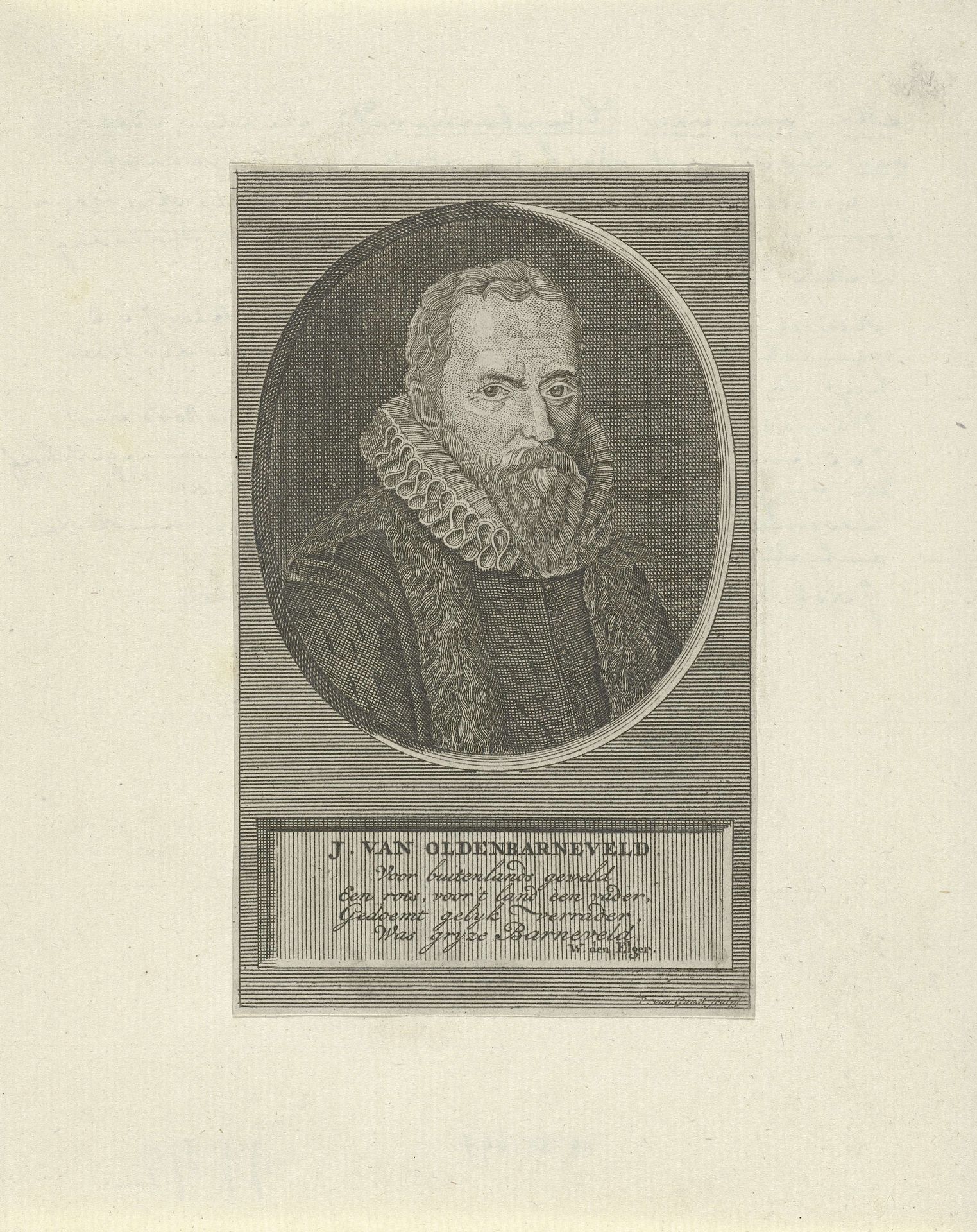 Portret van Johan van Oldenbarnevelt by Pieter van Gunst