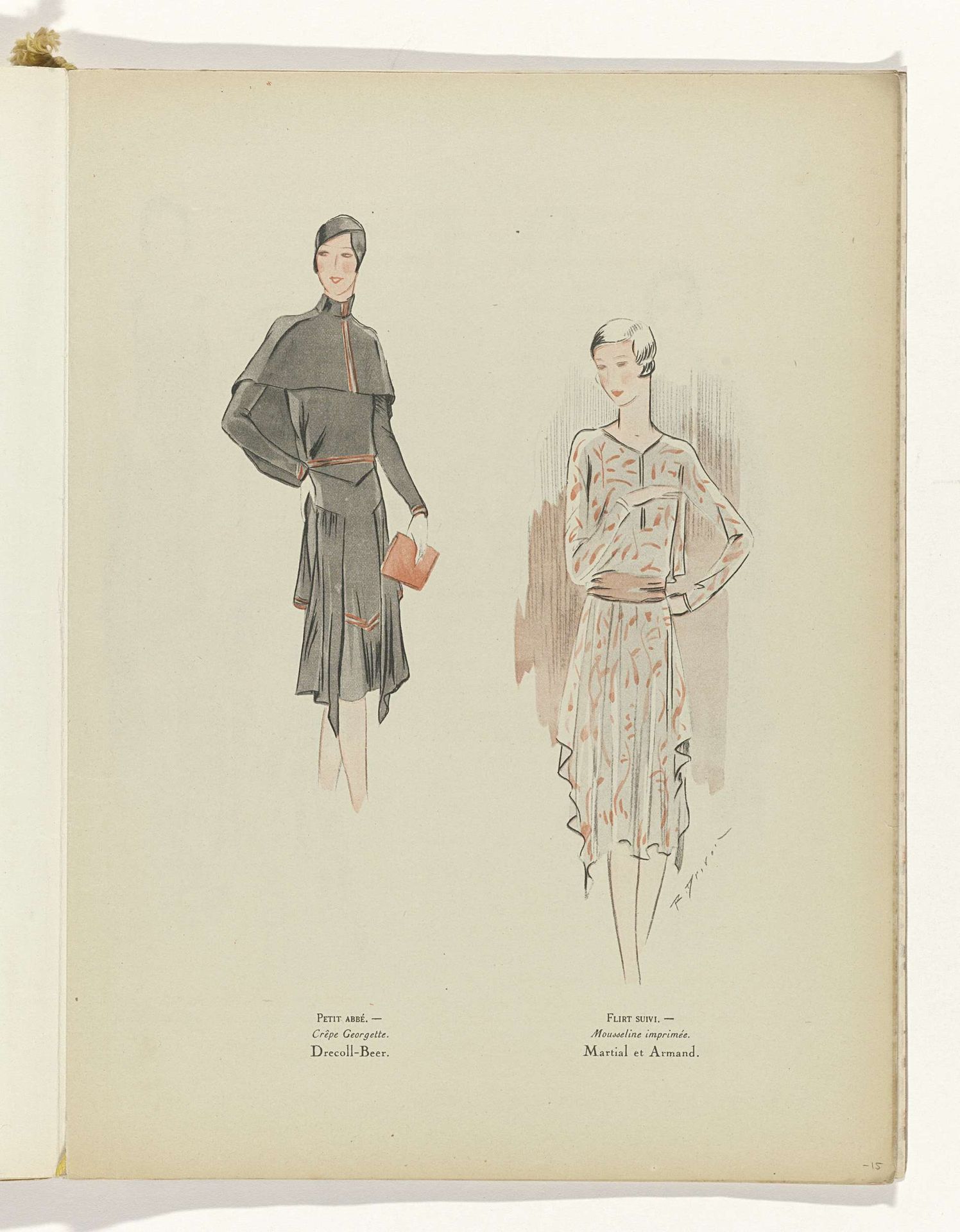 Art - Goût - Beauté, Feuillets de l' élégance féminine, Mai 1929, No. 105, 9e Année, p. 15 by R. Drivon