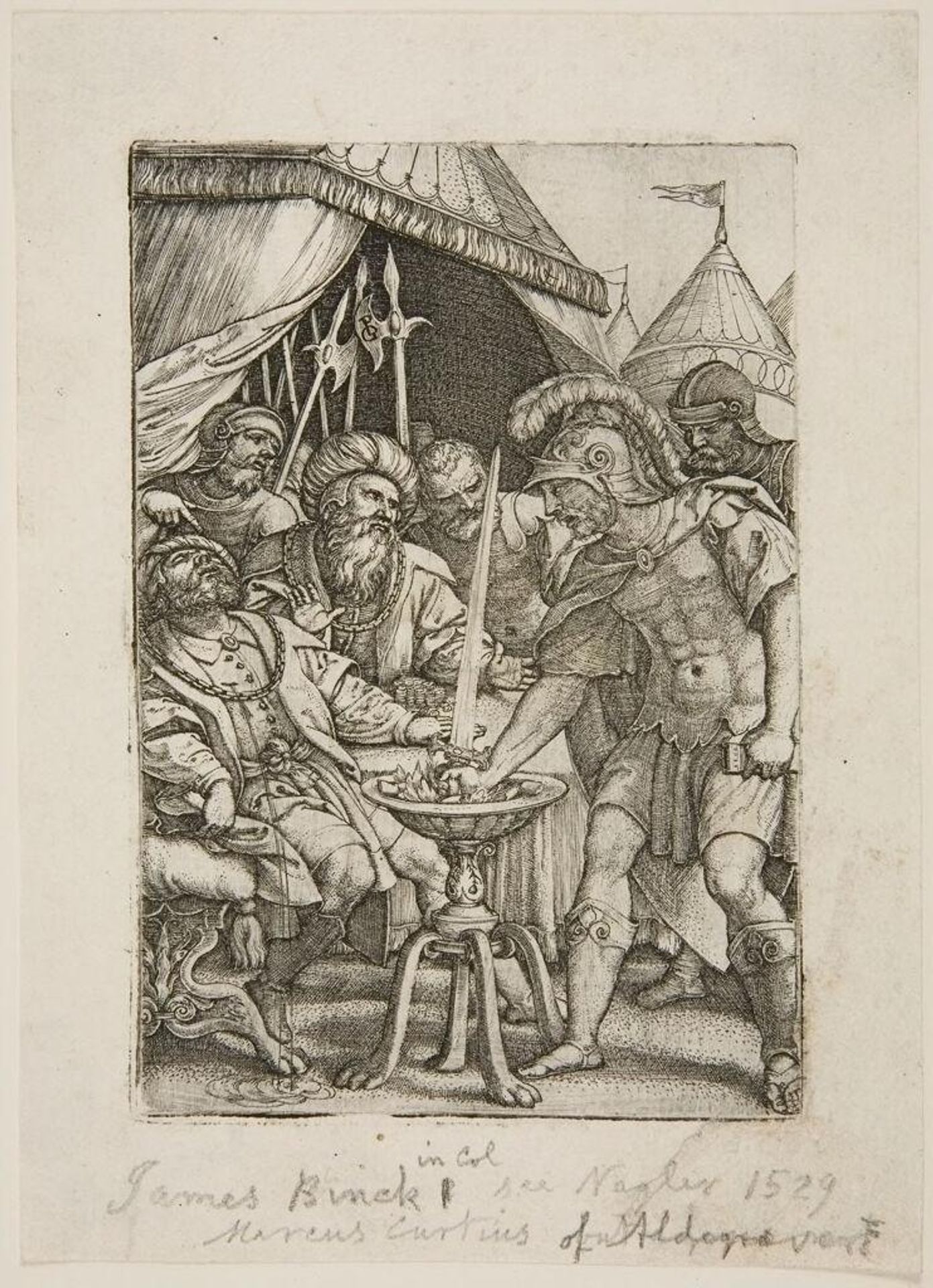 Mutius ScÃ¦vola before Porsenna by Georg Pencz