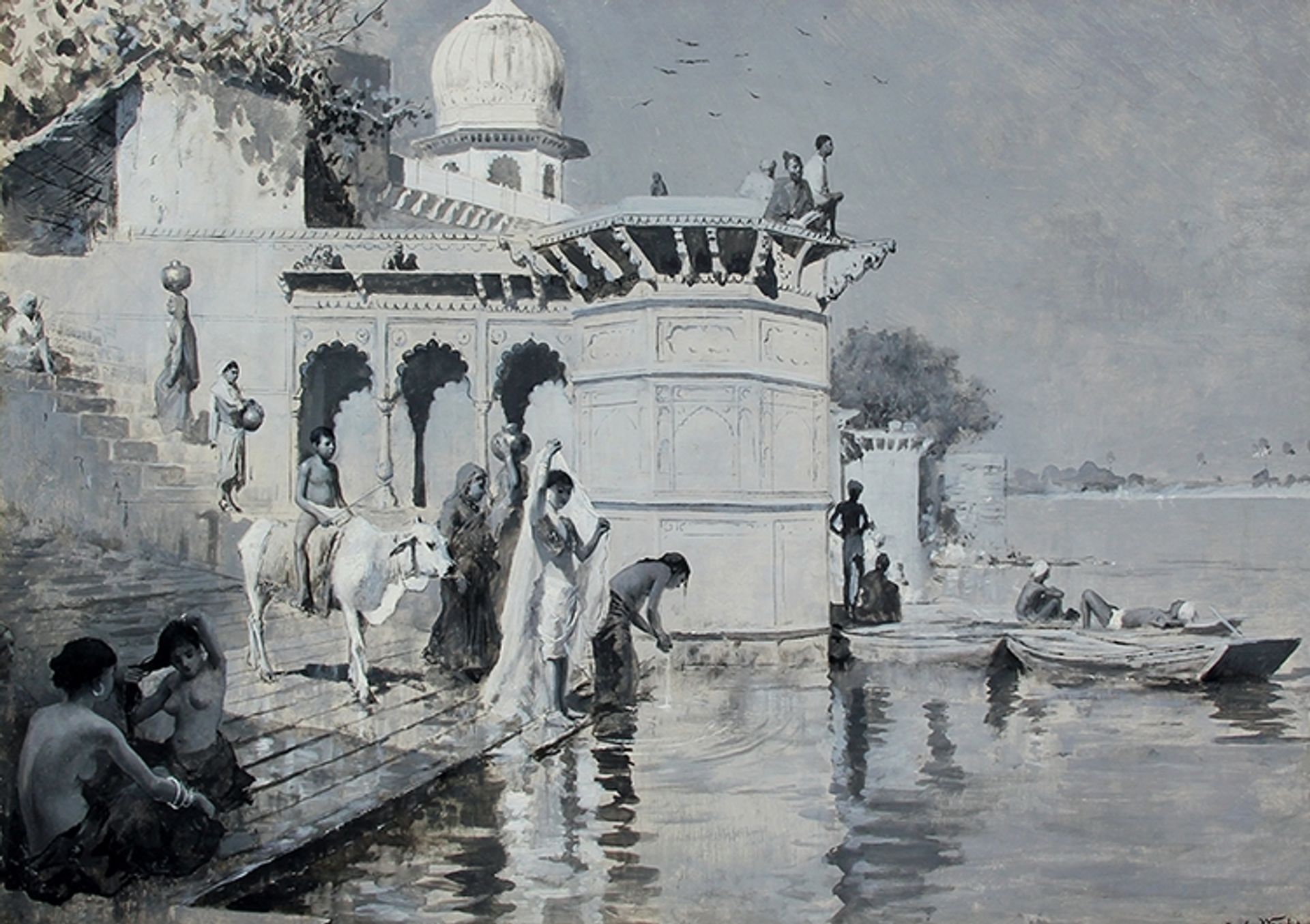 Along the Ghats, Mathura by Edwin Lord Weeks