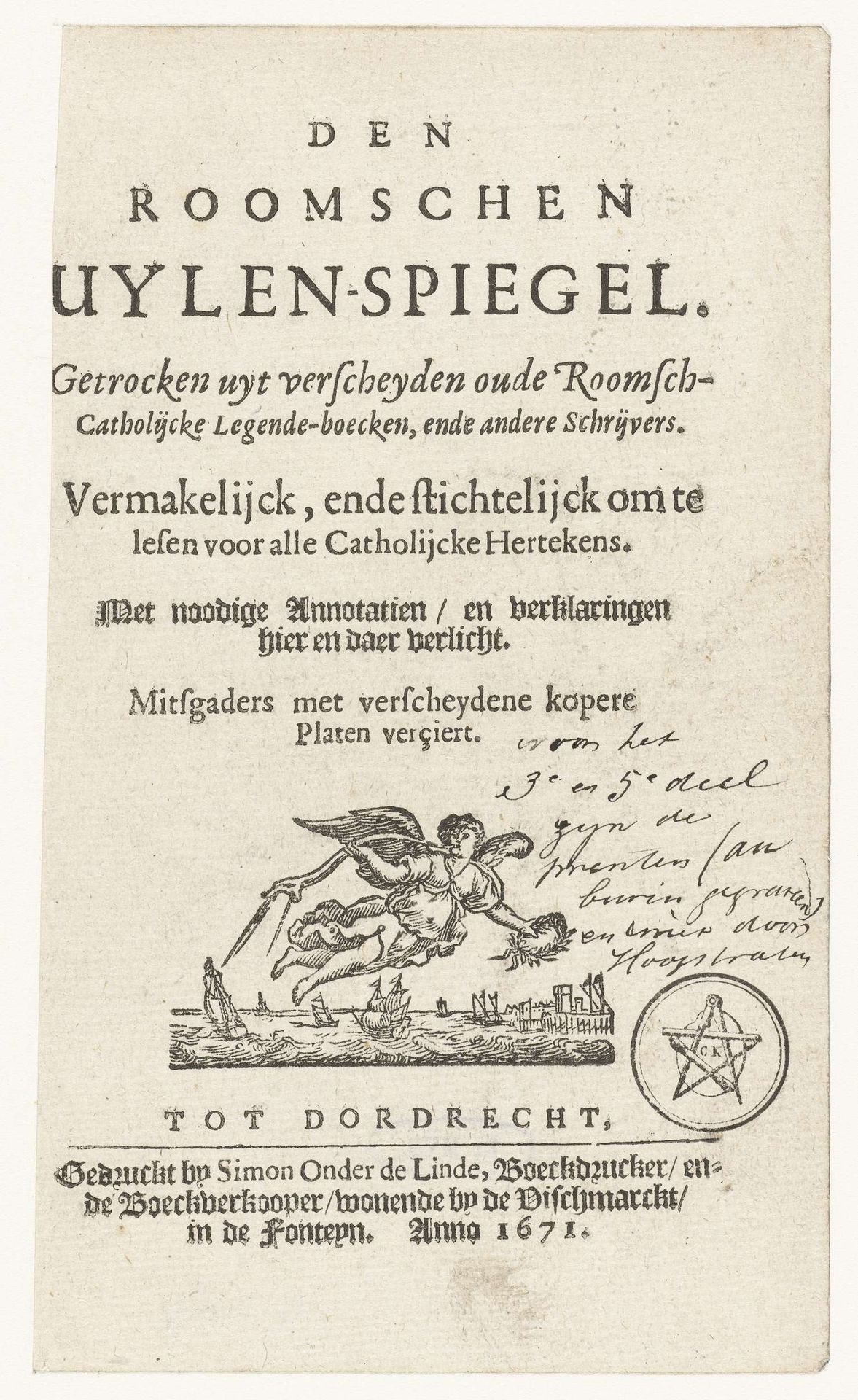 Titelblad van De Roomse Uilenspiegel by Anonymous