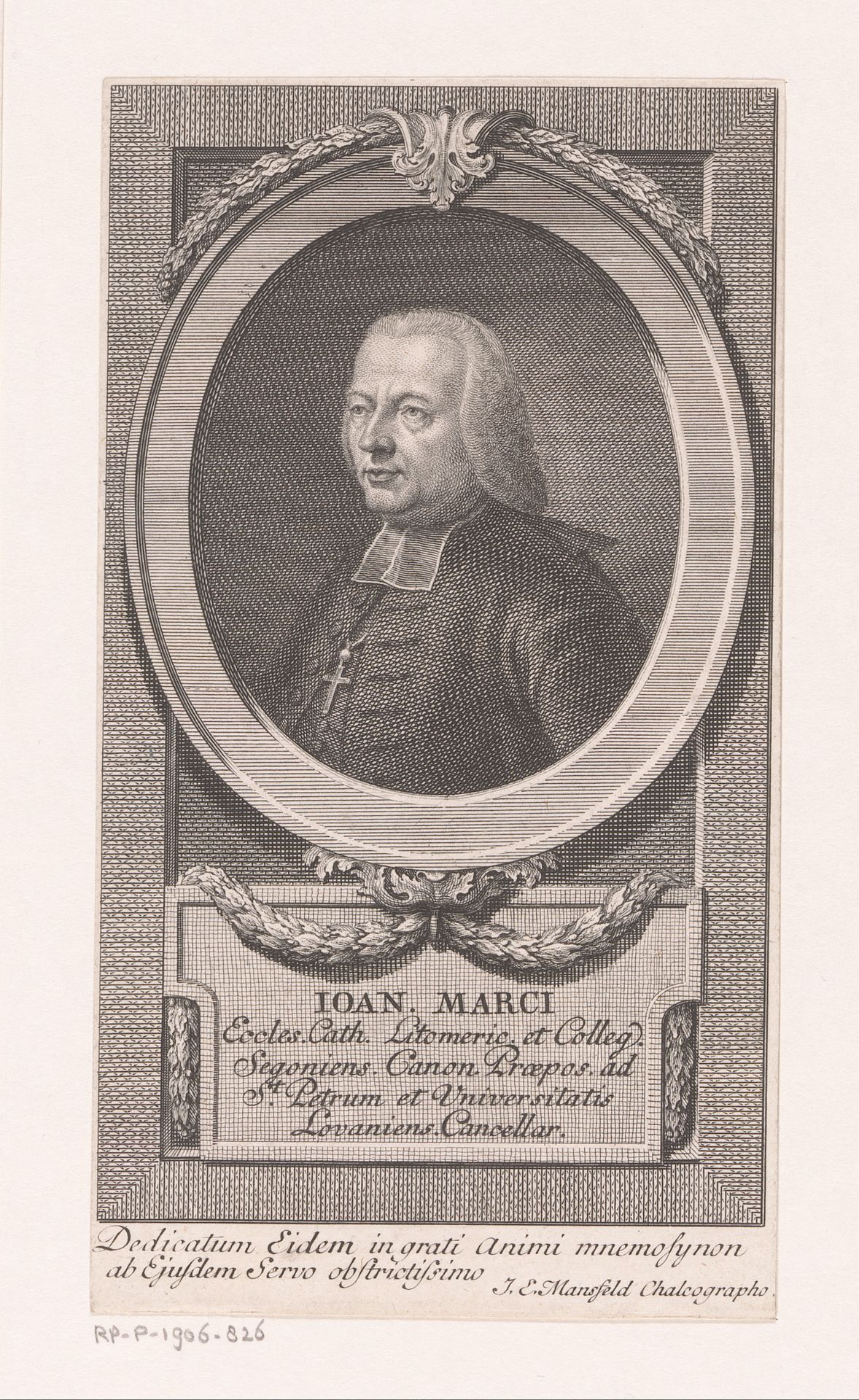 Portret van Jean François de Marci by Johann Ernst Mansfeld