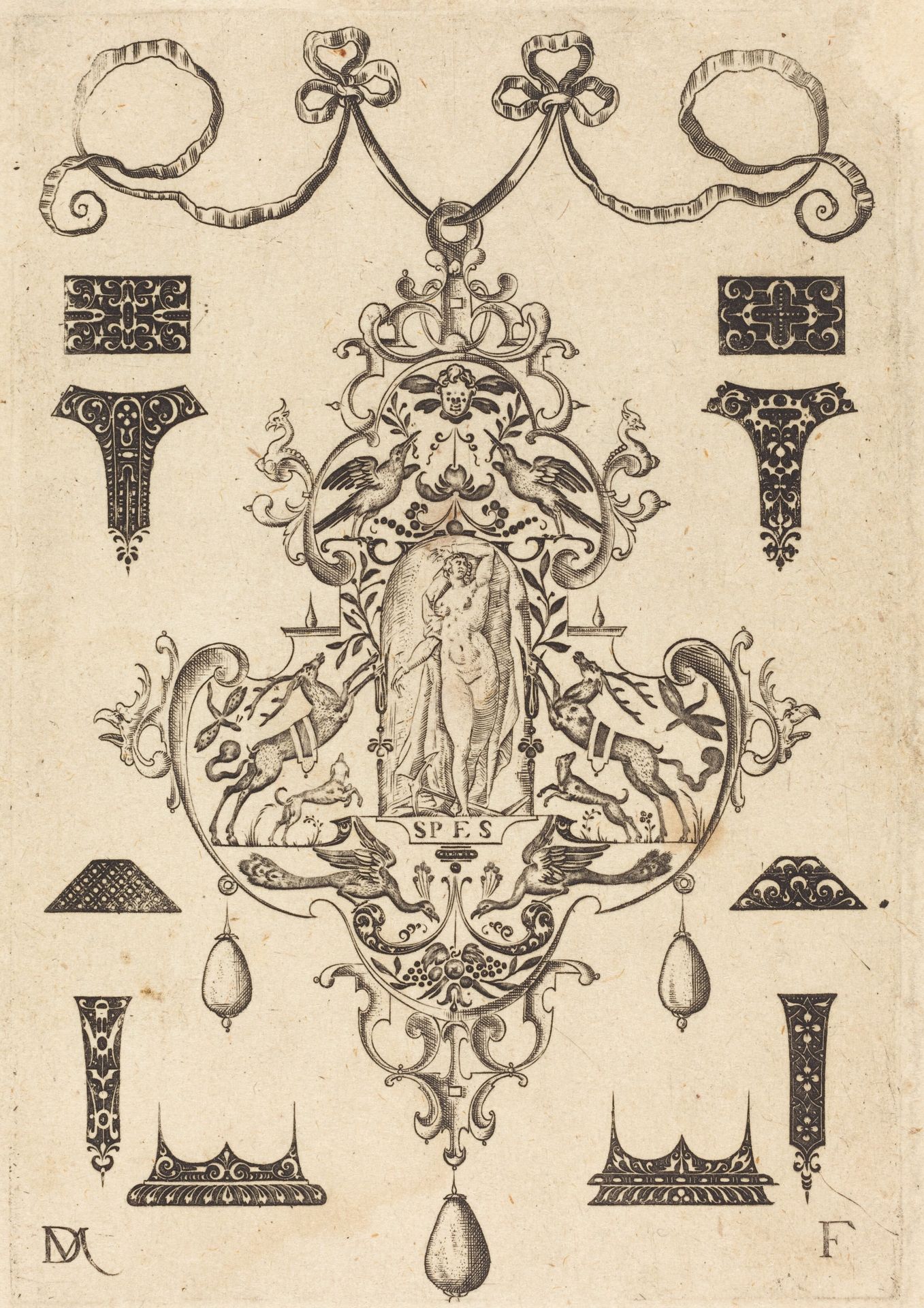 Large Pendant, Hope Standing at Centre by Daniel Mignot