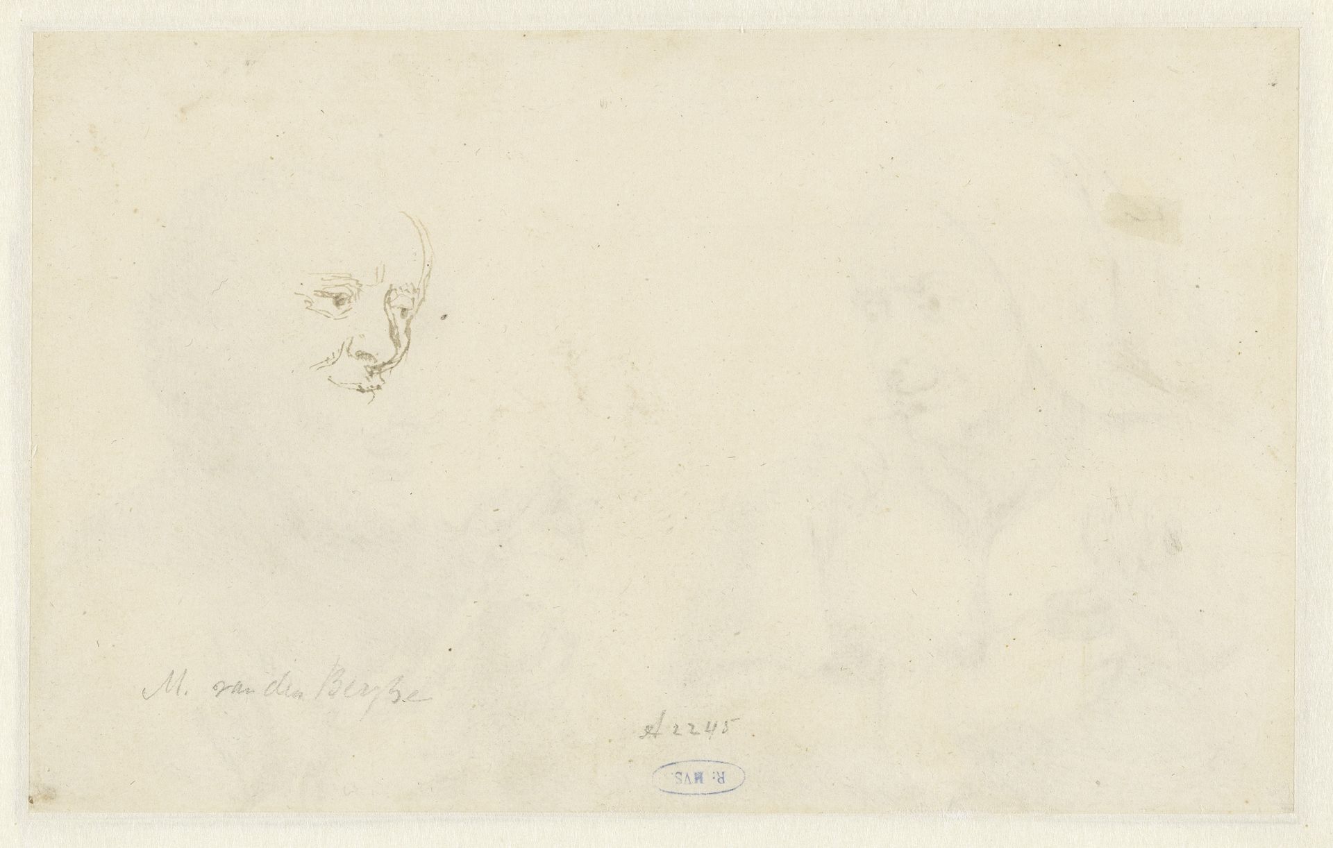 Schets van een gezicht by Matthys van den Bergh