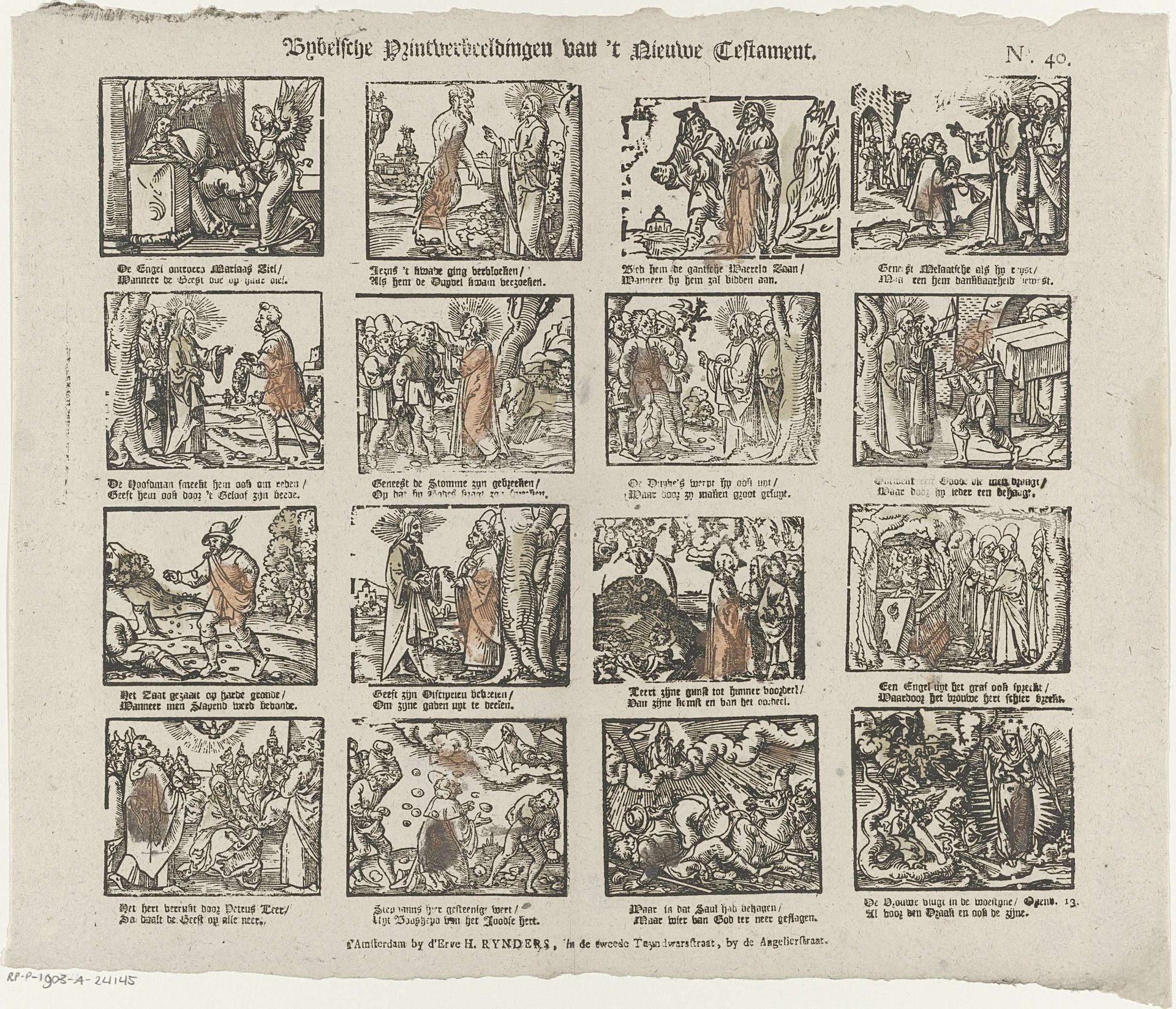 Bybelsche printverbeeldingen van 't Nieuwe Testament by Erve H. Rynders