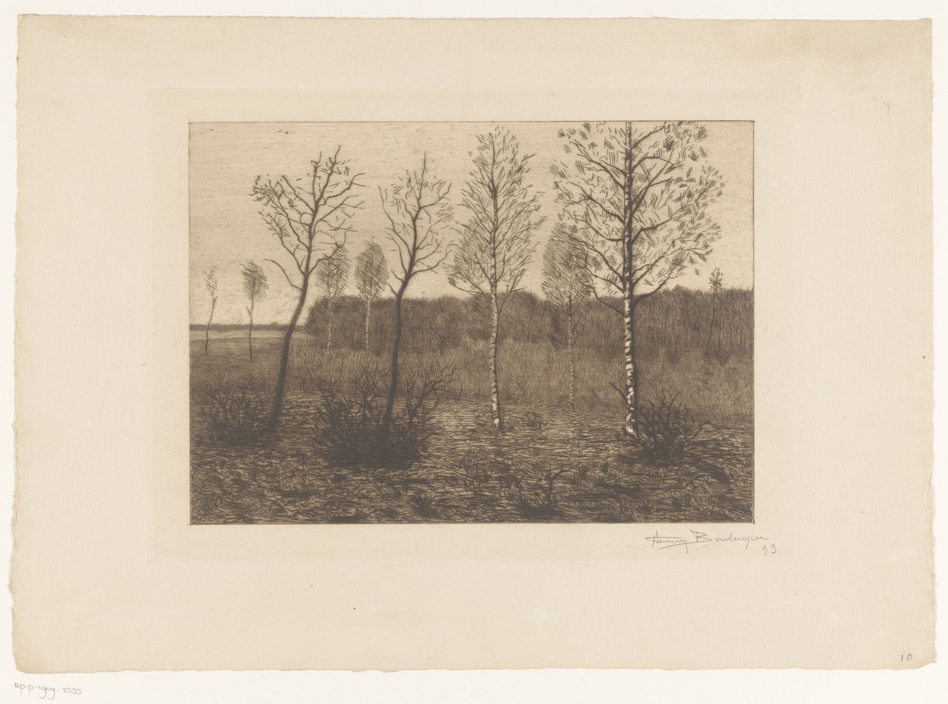 Landschap met berken by Herman Boulenger