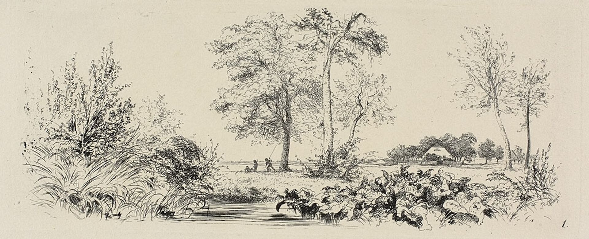 Plate one, from Radierversuche by Adolph Menzel