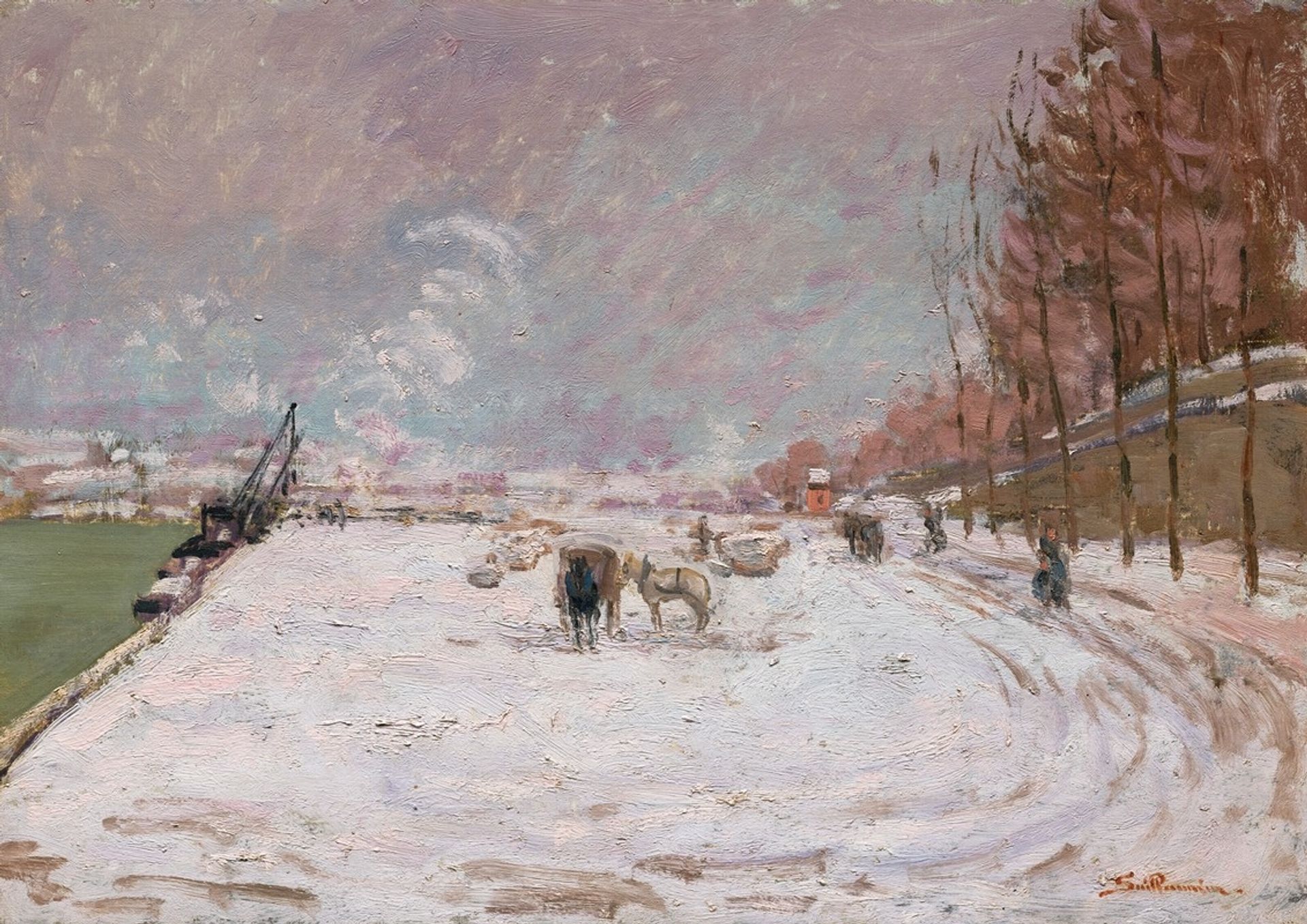 Quai Saint-Bernard sous la neige, Paris by Armand Guillaumin