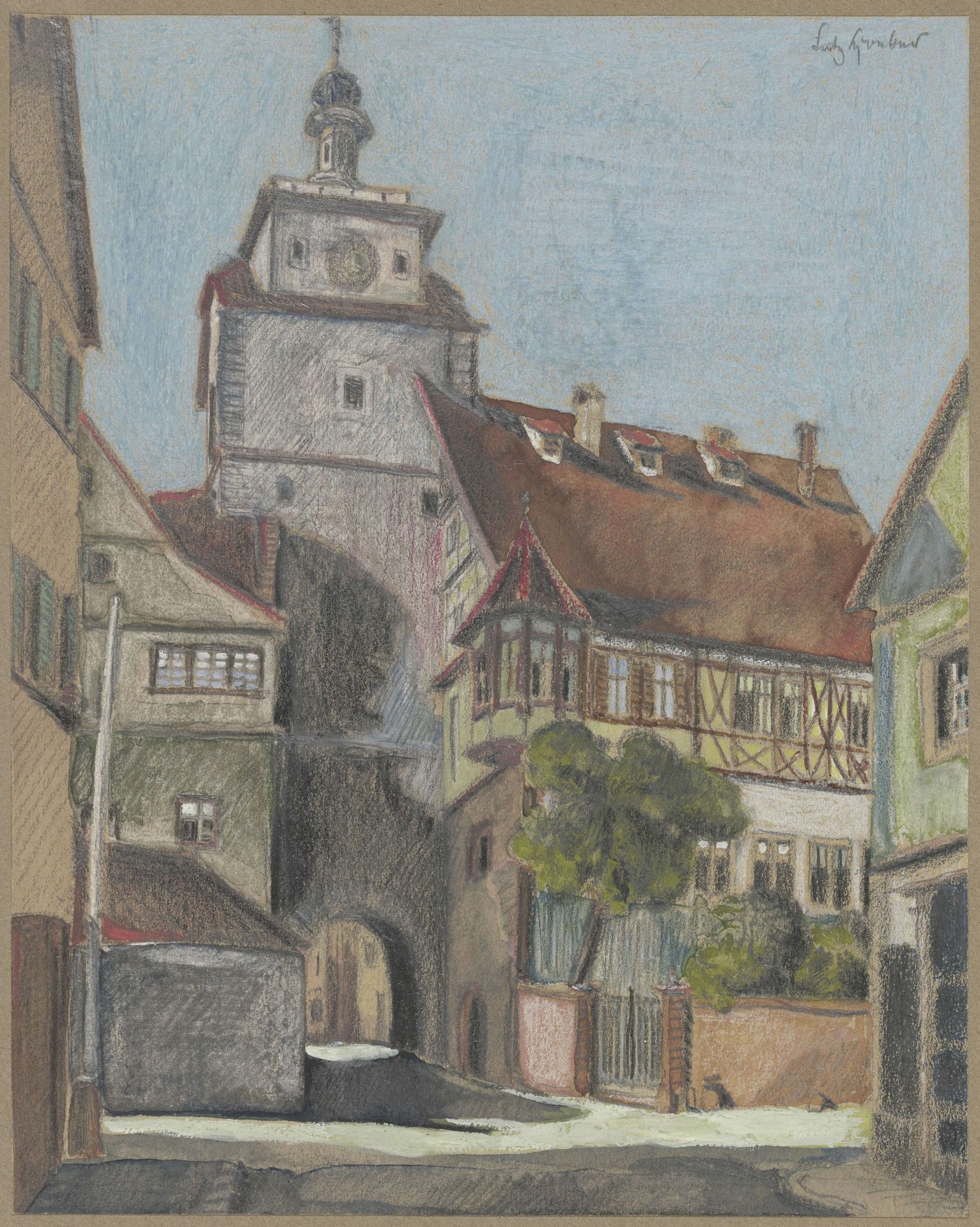 Rödertor in Rothenburg by Fritz Hoeber