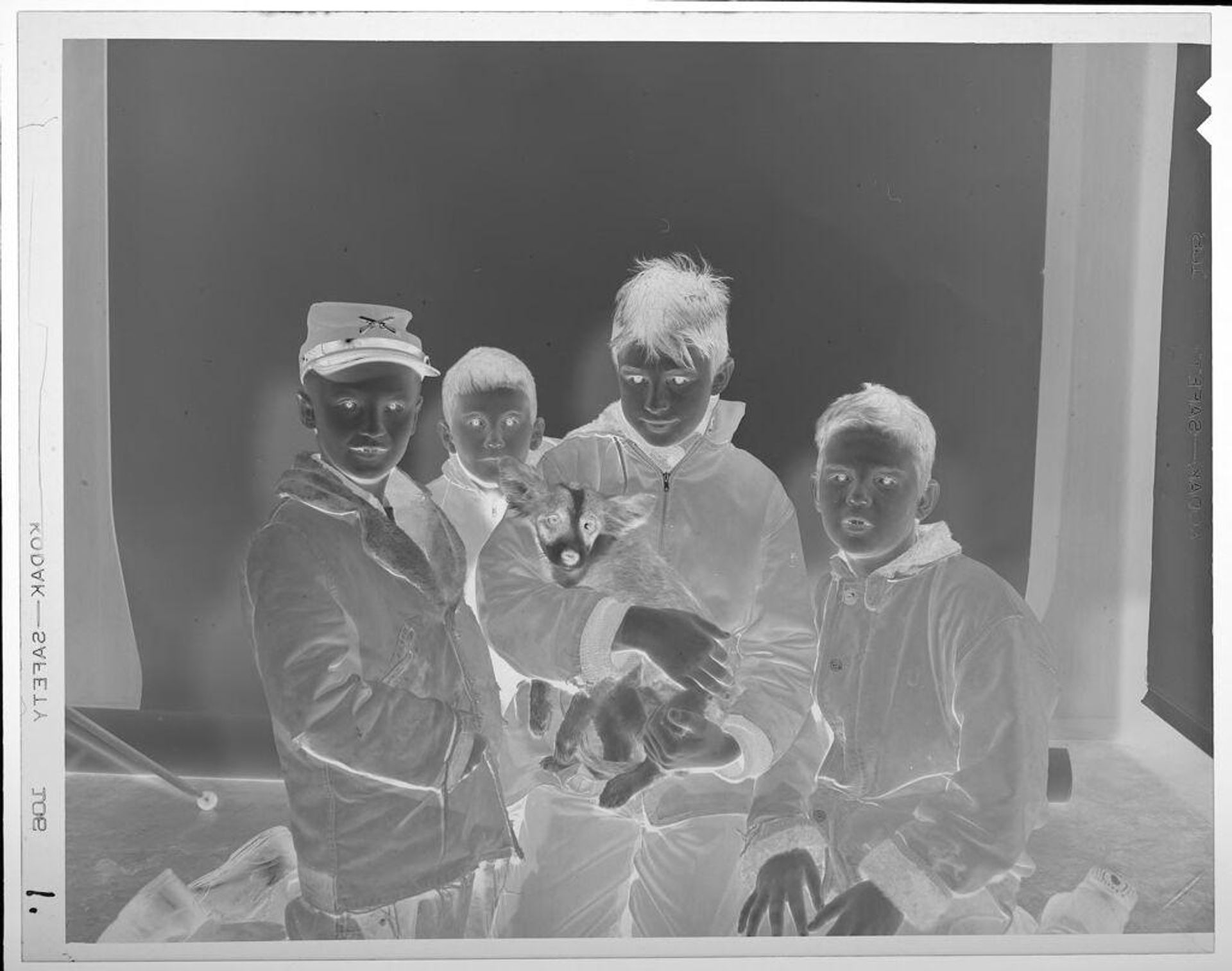 Untitled (four boys and a dog) by Lucian and Mary Brown