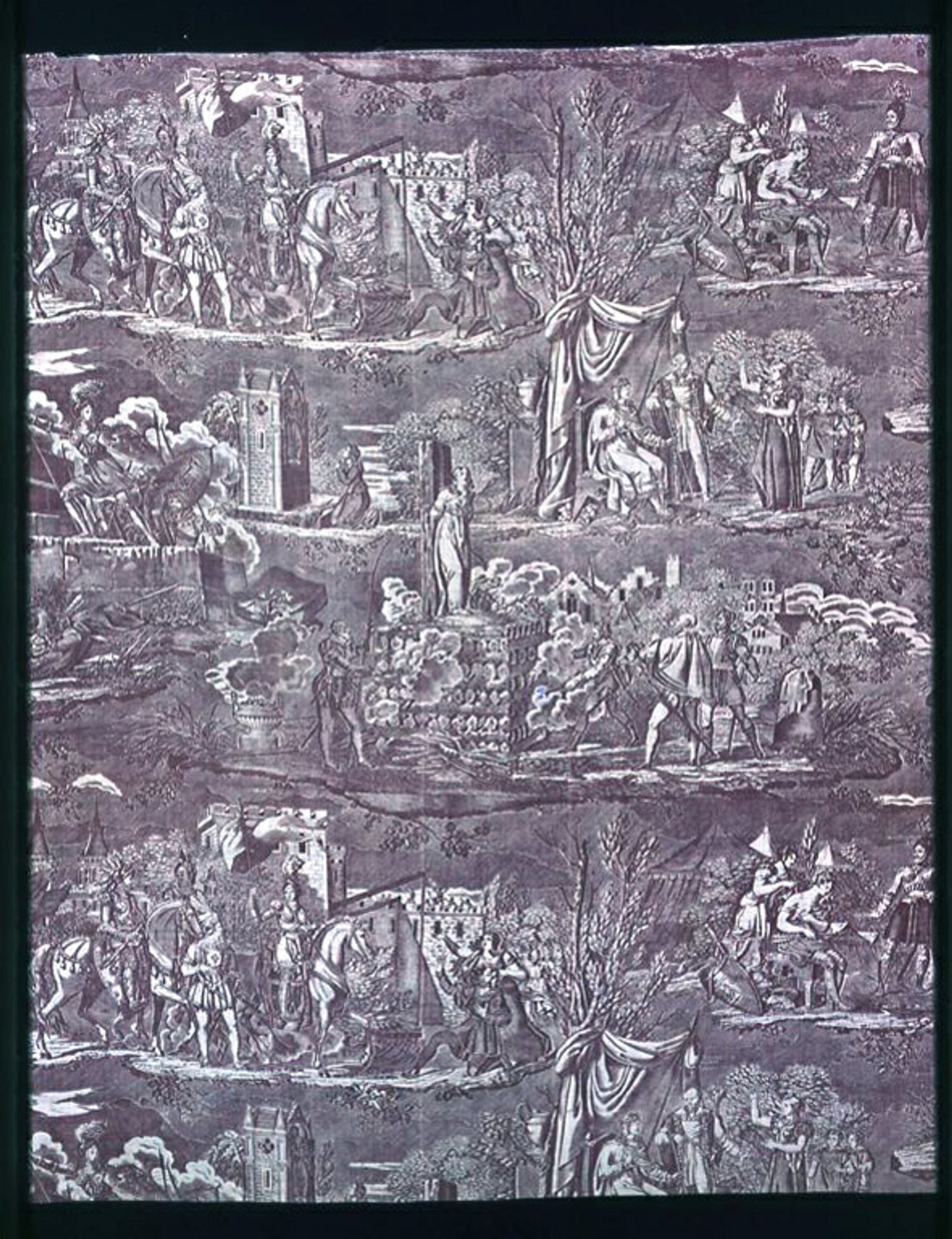 La Vie de Jeanne d'Arc (The Life of Joan of Arc) (Furnishing Fabric) by Charles Abraham Chasselat