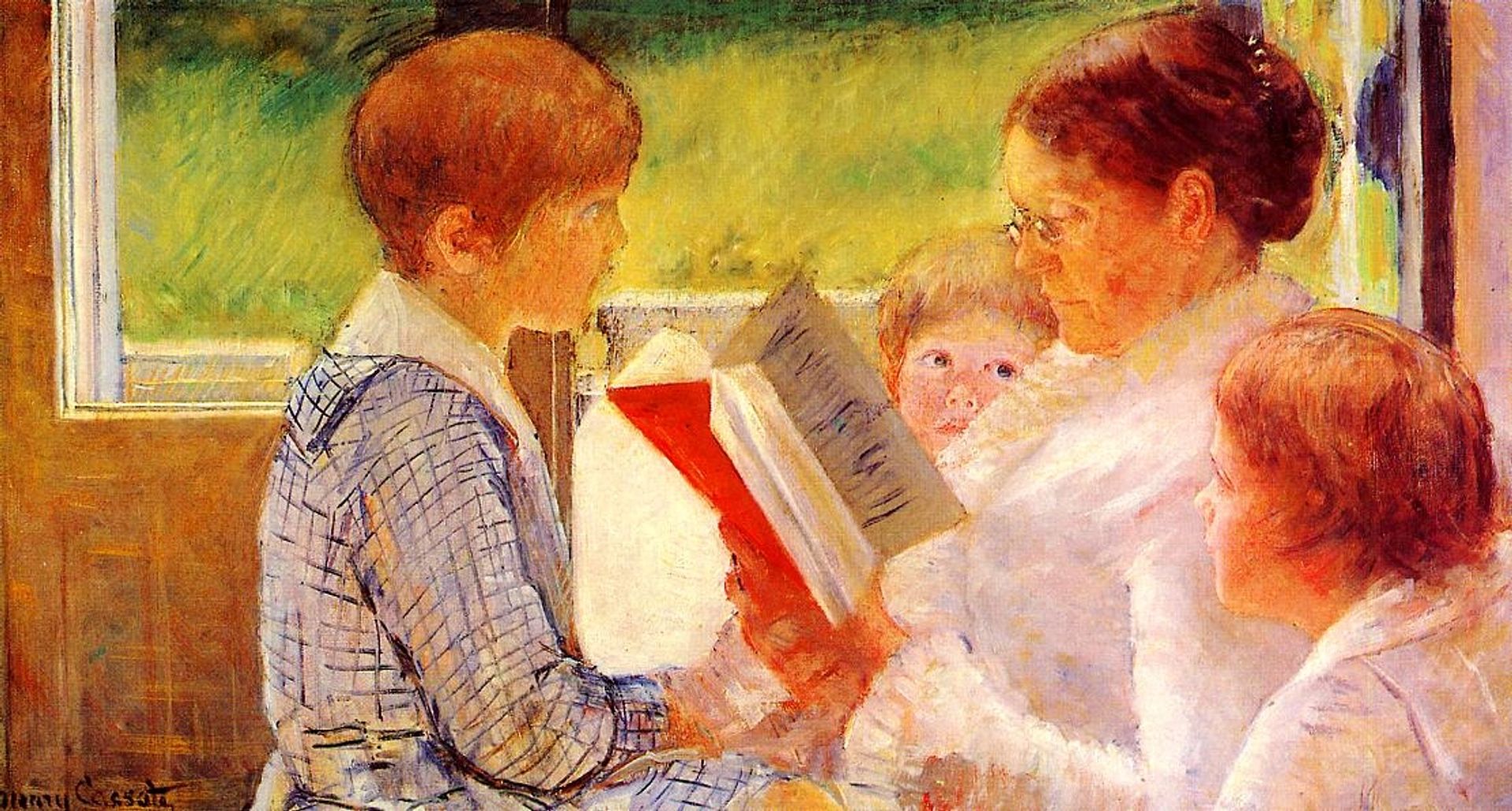 Mrs Cassatt Reading to her Grandchildren by Mary Cassatt