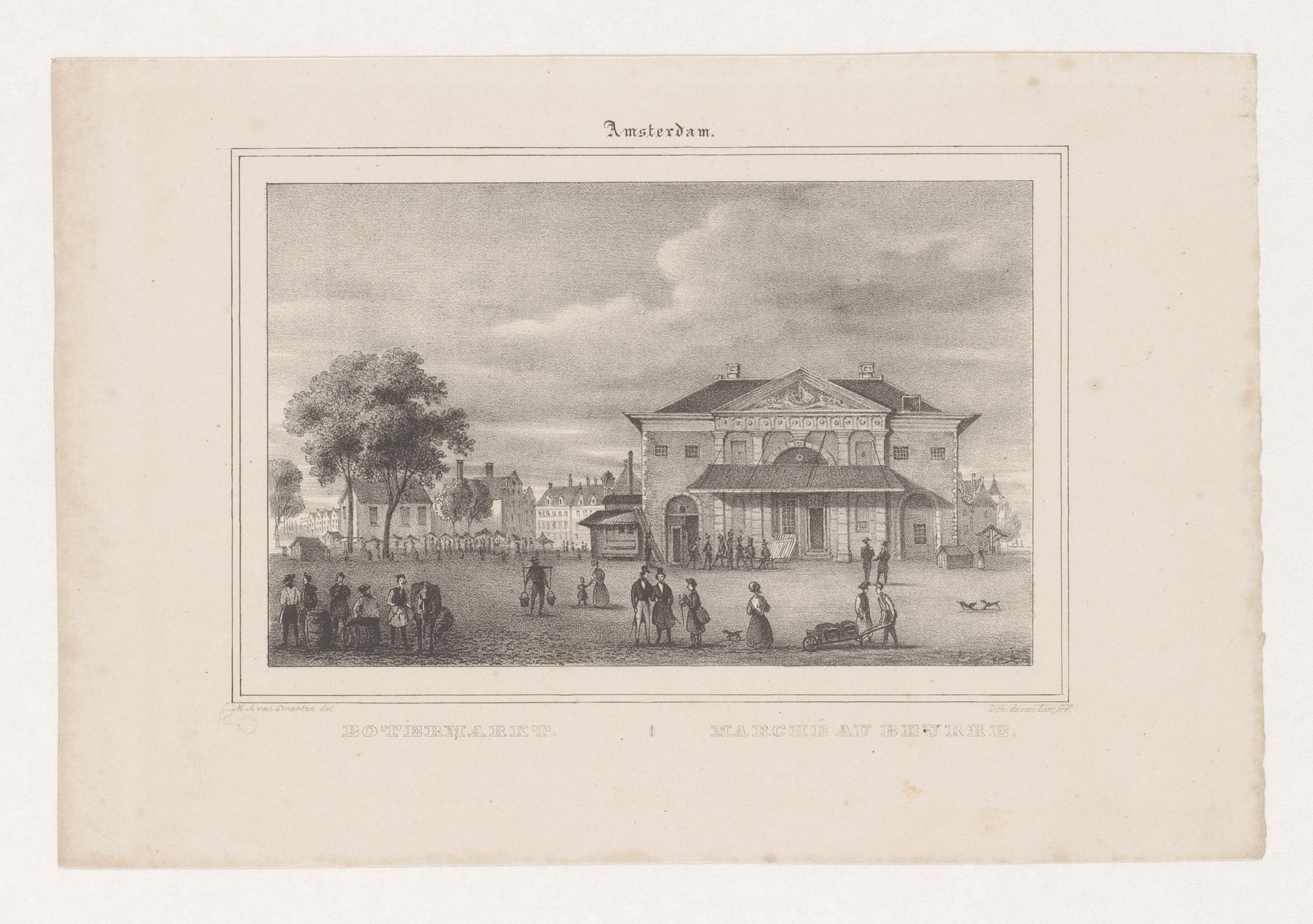 Gezicht op de Botermarkt te Amsterdam by Marinus Adrianus van Straten