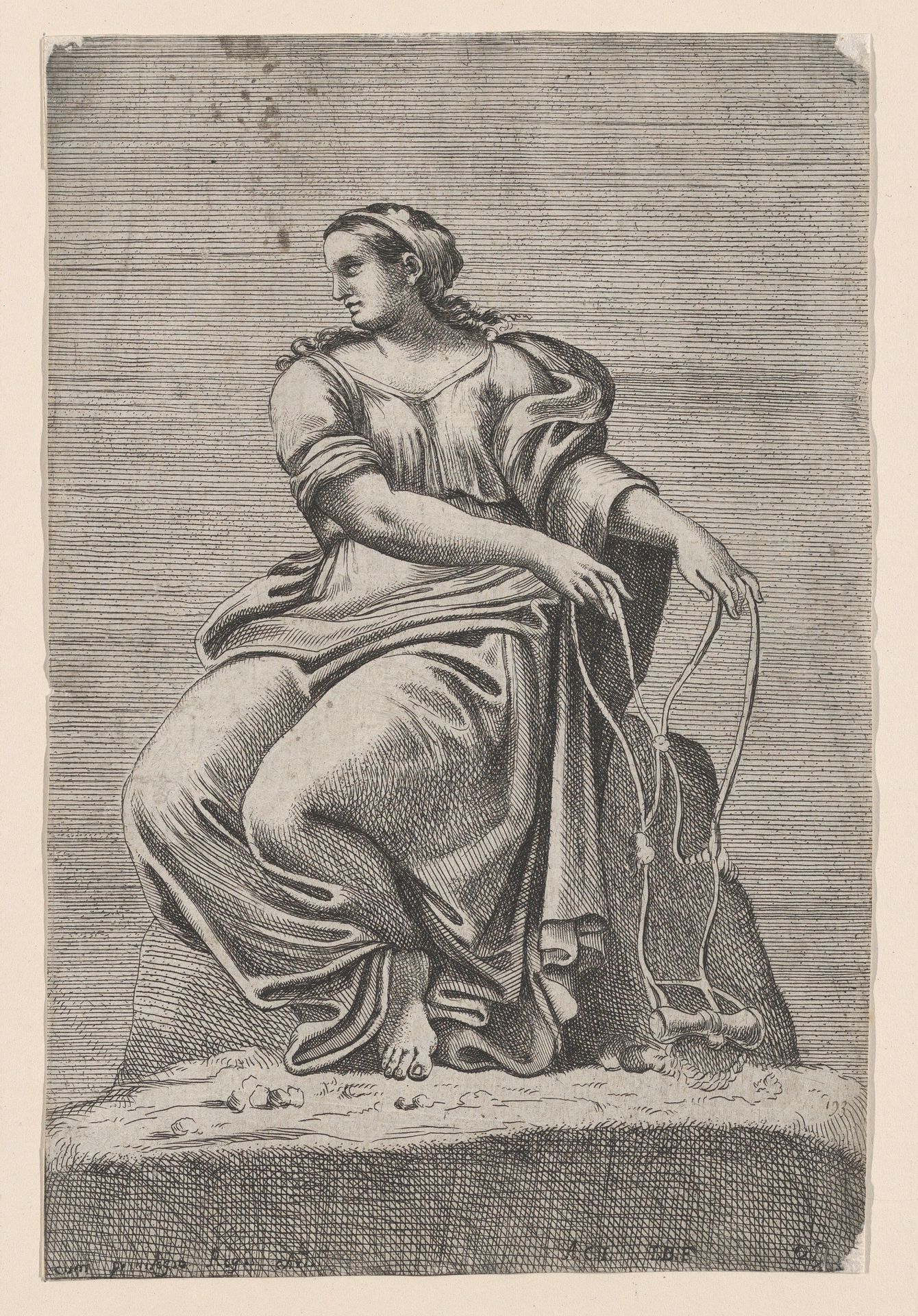 Seated Figure of Justice, from Farnese Palace, after Annibale and Agostino Carracci by Jacques Belly