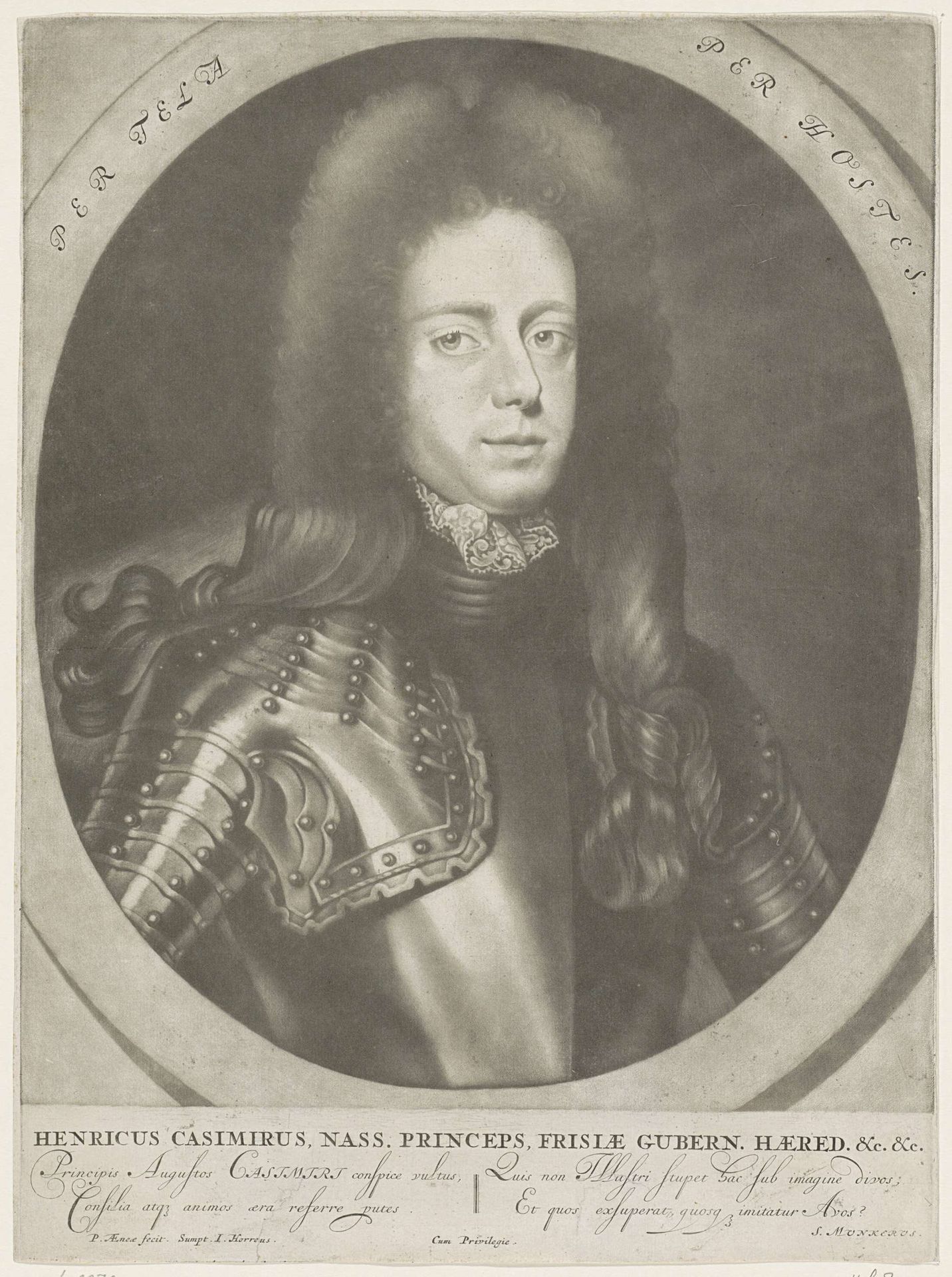 Portret van Hendrik Casimir II, graaf van Nassau-Dietz by Petrus Aeneae