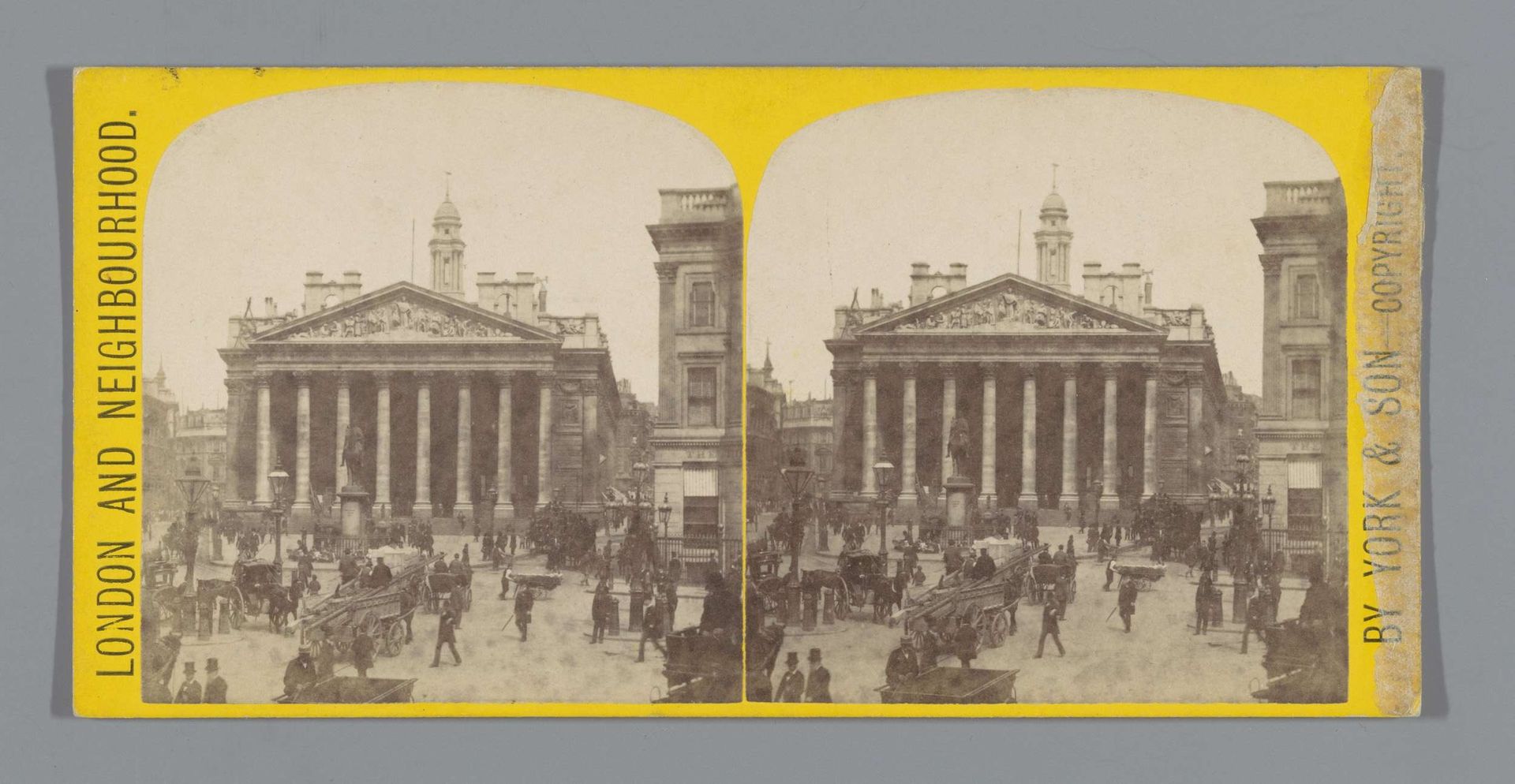 Mansion House Street met zicht op een beursgebouw in Londen by York & Son